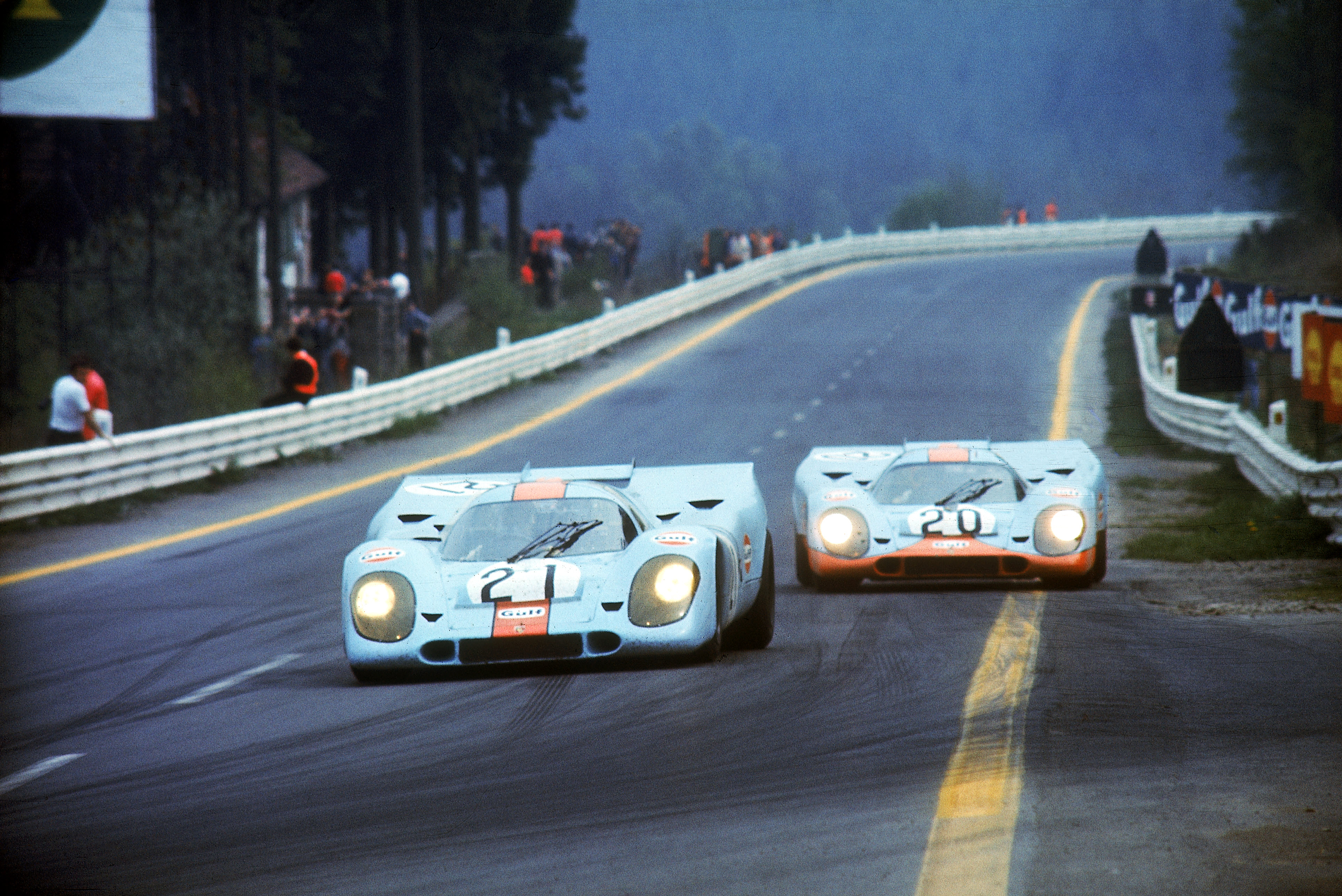 General 3840x2565 Spa-Francorchamps race cars racing race tracks longtail Porsche German cars Volkswagen Group people headlights Porsche 917 frontal view driving