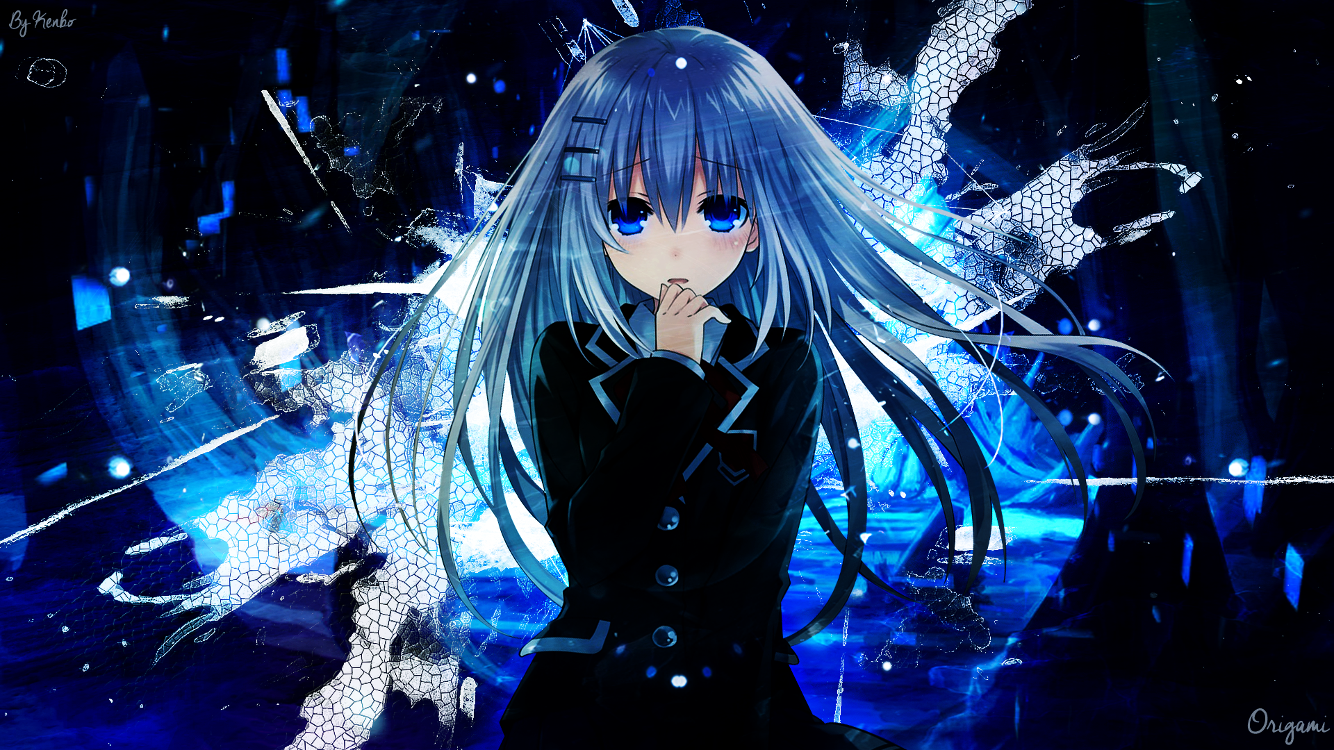 Anime 1920x1080 anime anime girls blue eyes Tobiichi Origami picture-in-picture Date A Live