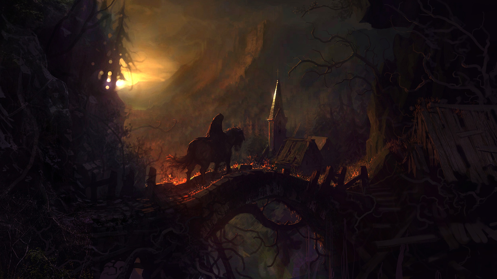 General 1920x1080 Castlevania: Lords of Shadow Castlevania sunset forest church