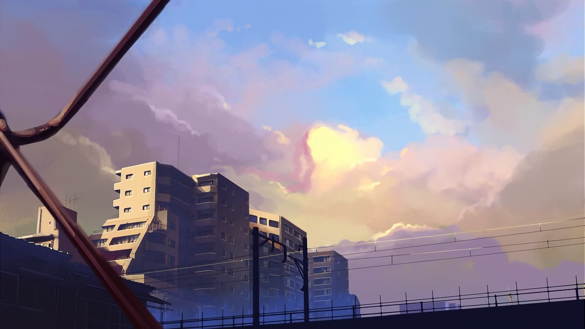 Anime 1920x1080 5 Centimeters Per Second city sky urban Makoto Shinkai 