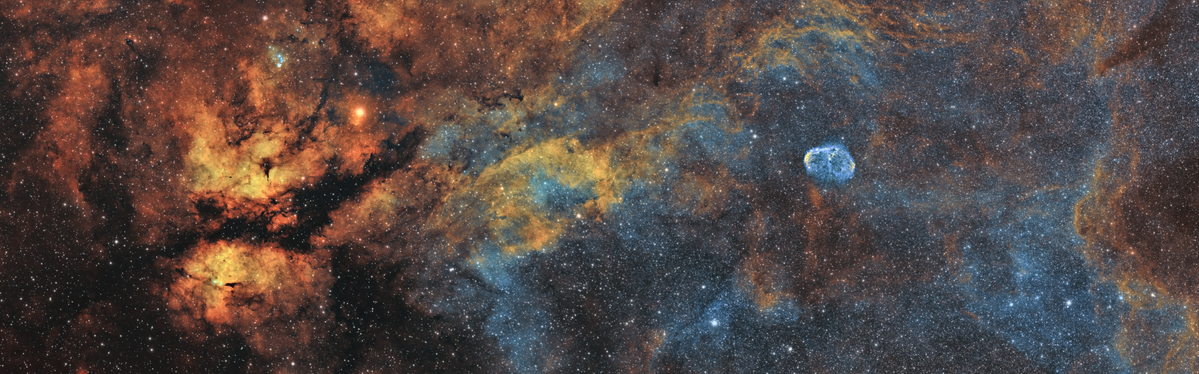 General 3840x1200 stars nebula Cygnus constellation Crescent