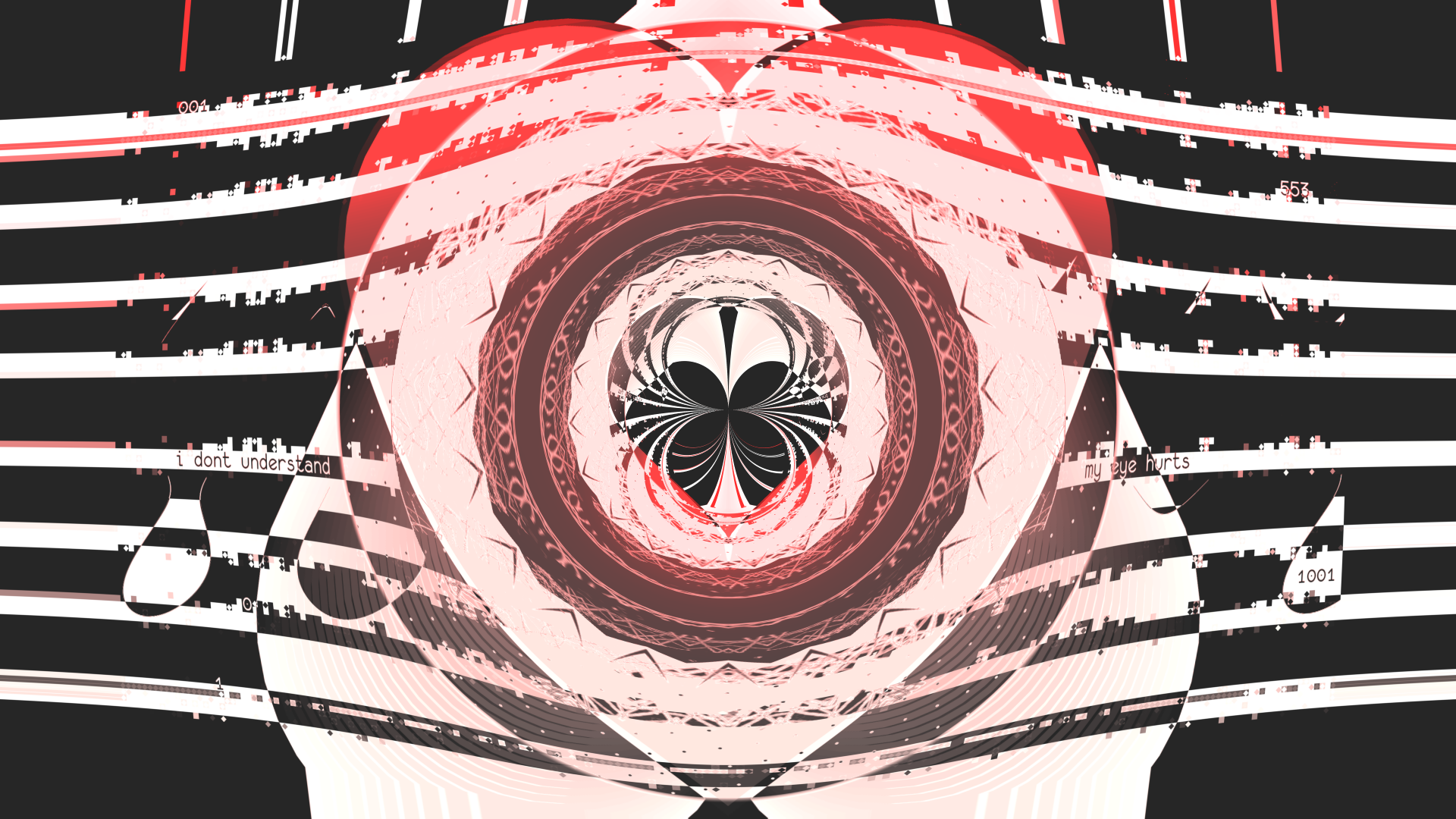 General 1920x1080 abstract digital art glitch art red heart (design)
