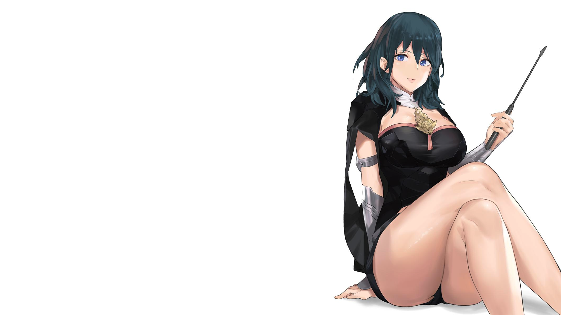 Anime 1920x1080 anime anime girls simple background Fire Emblem video game characters thighs teachers big boobs ass cleavage Byleth
