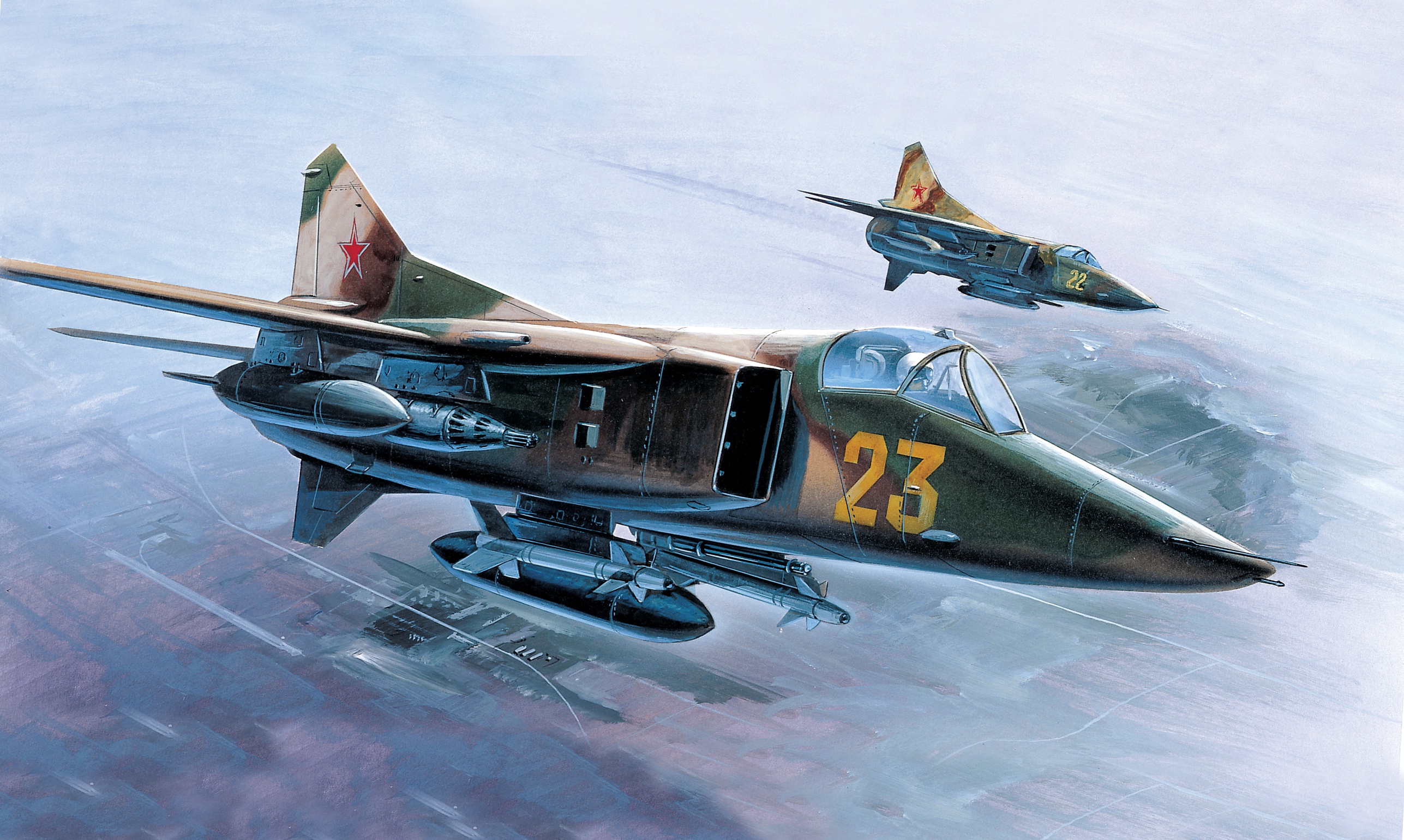General 2574x1541 aircraft military military aircraft vehicle artwork MiG-23 military vehicle numbers Mikoyan MiG-27