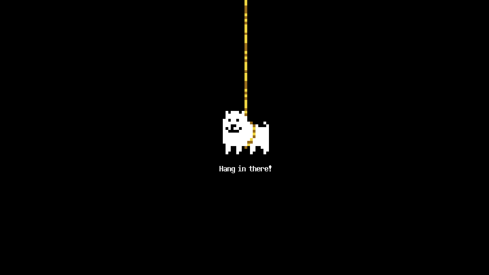 General 1600x900 dog pixel art pixels digital art motivational black background ropes video games humor Undertale
