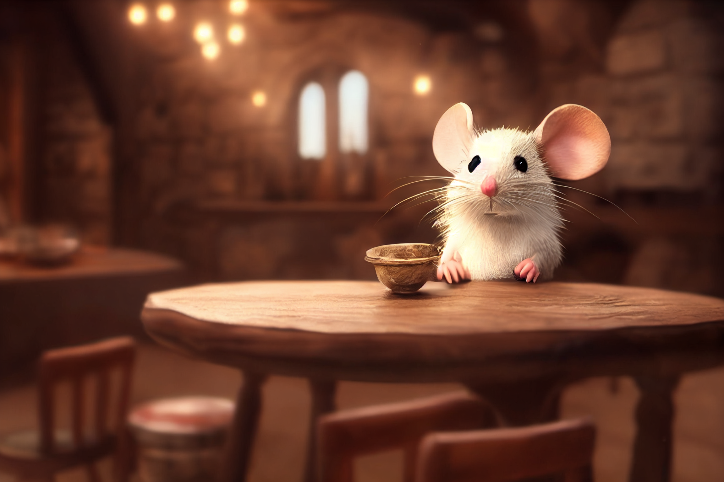 General 2304x1536 AI art tavern mice animals