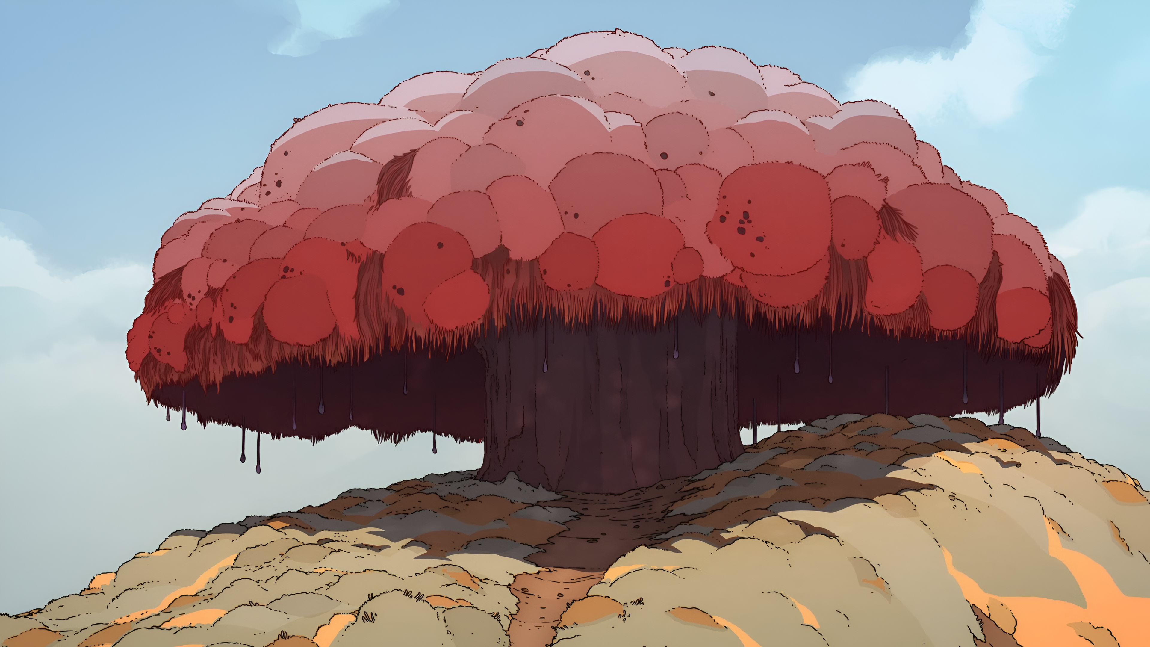General 3840x2160 Scavengers Reign animation digital art trees shade sky sunlight cartoon