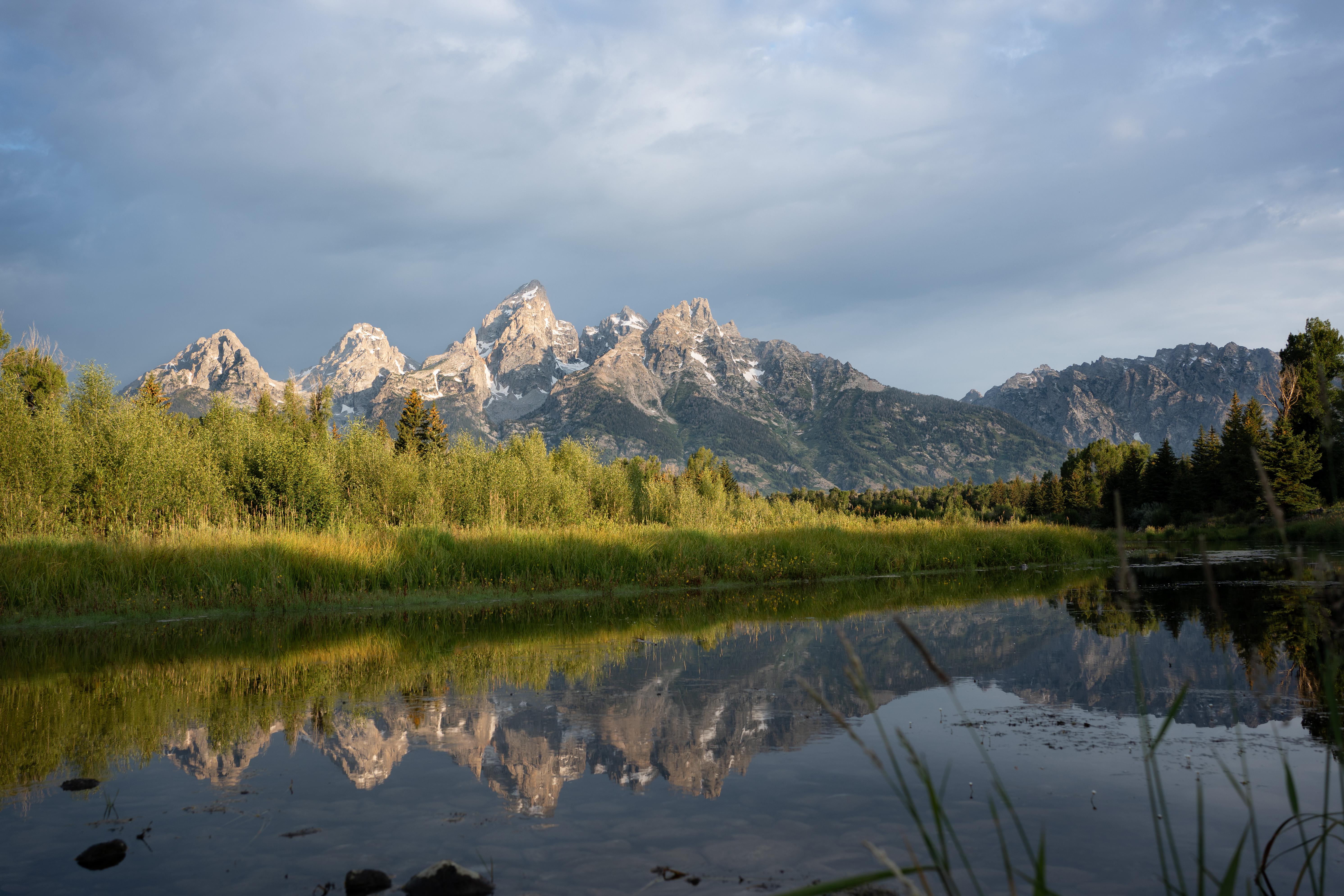 General 5968x3979 Grand Teton National Park Wyoming nature landscape river USA clouds mountains forest water reflection sky trees