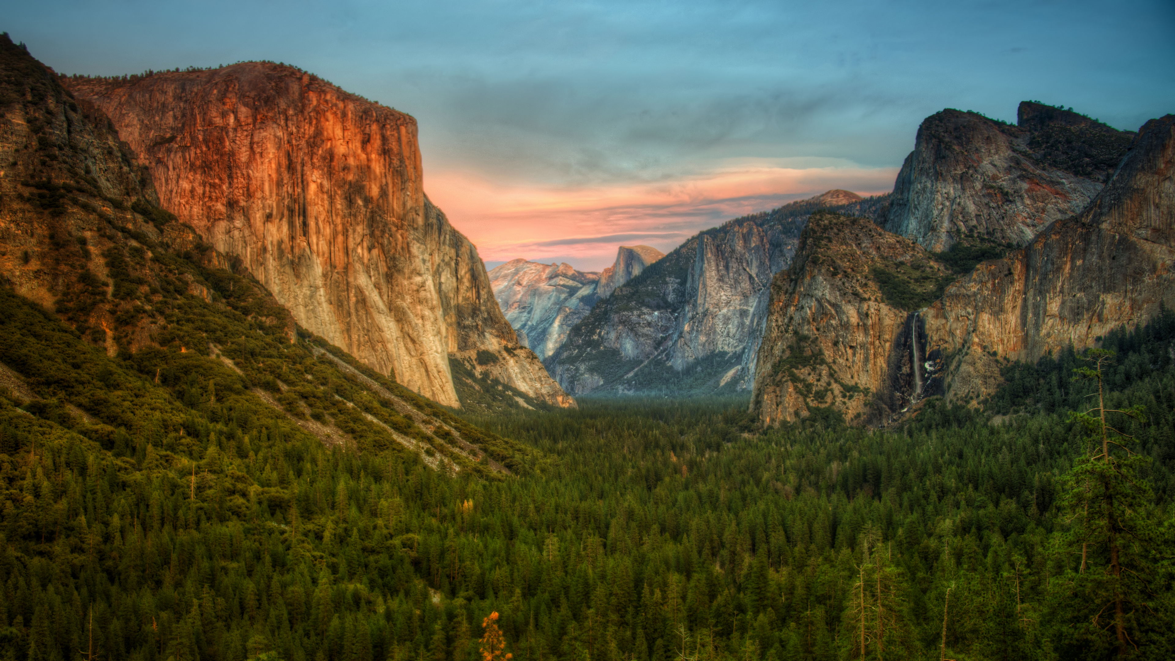 General 3840x2160 Trey Ratcliff 4K photography California nature forest mountains trees sunset glow Yosemite Valley