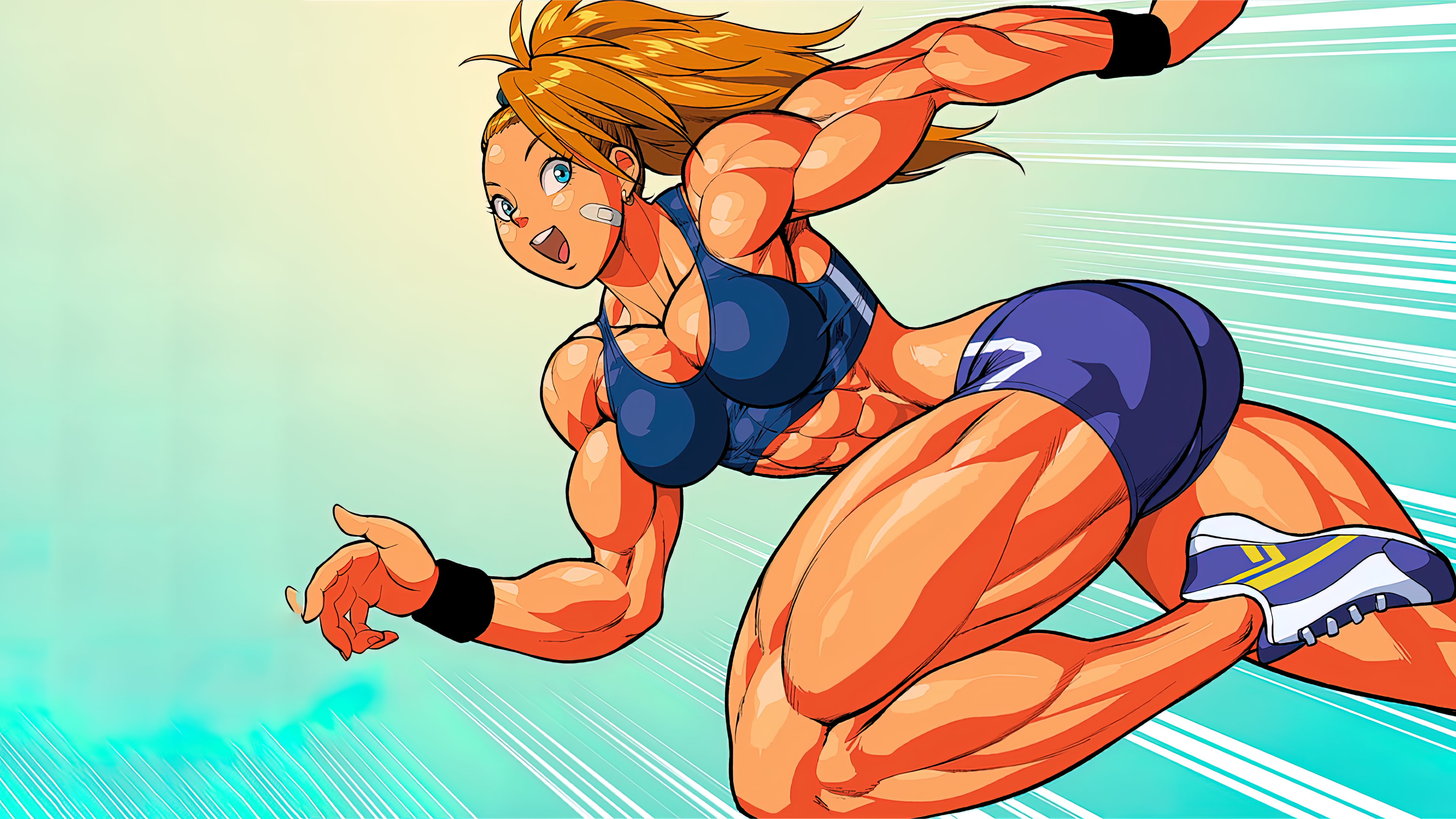 Girl muscle animation 18. Капитан Мизуки. Капитан Мизуки muscle. Капитан Мизуки onepunchman. One Punch man Капитан Мизуки.