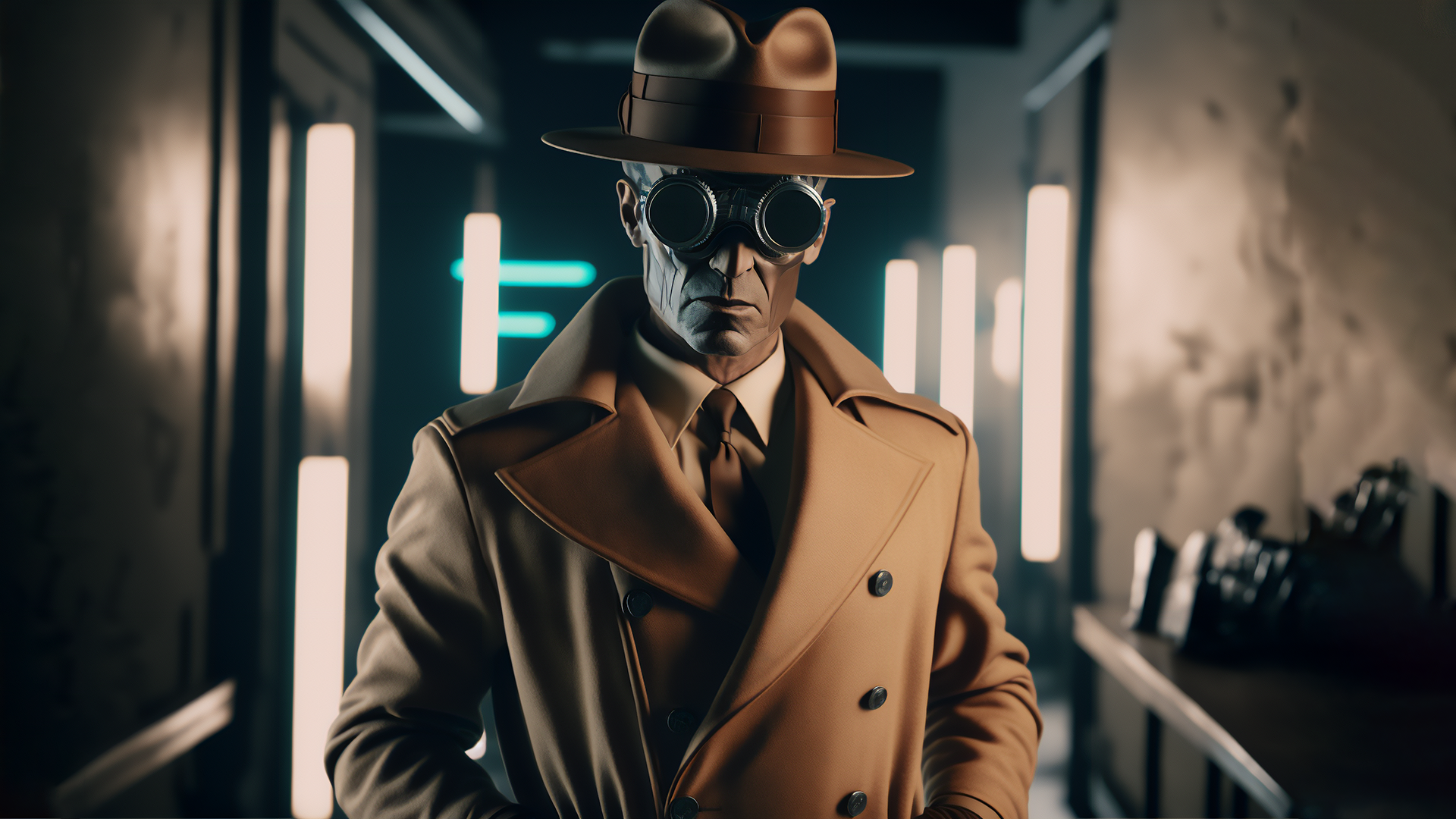 General 1920x1080 AI art detectives noir hat goggles