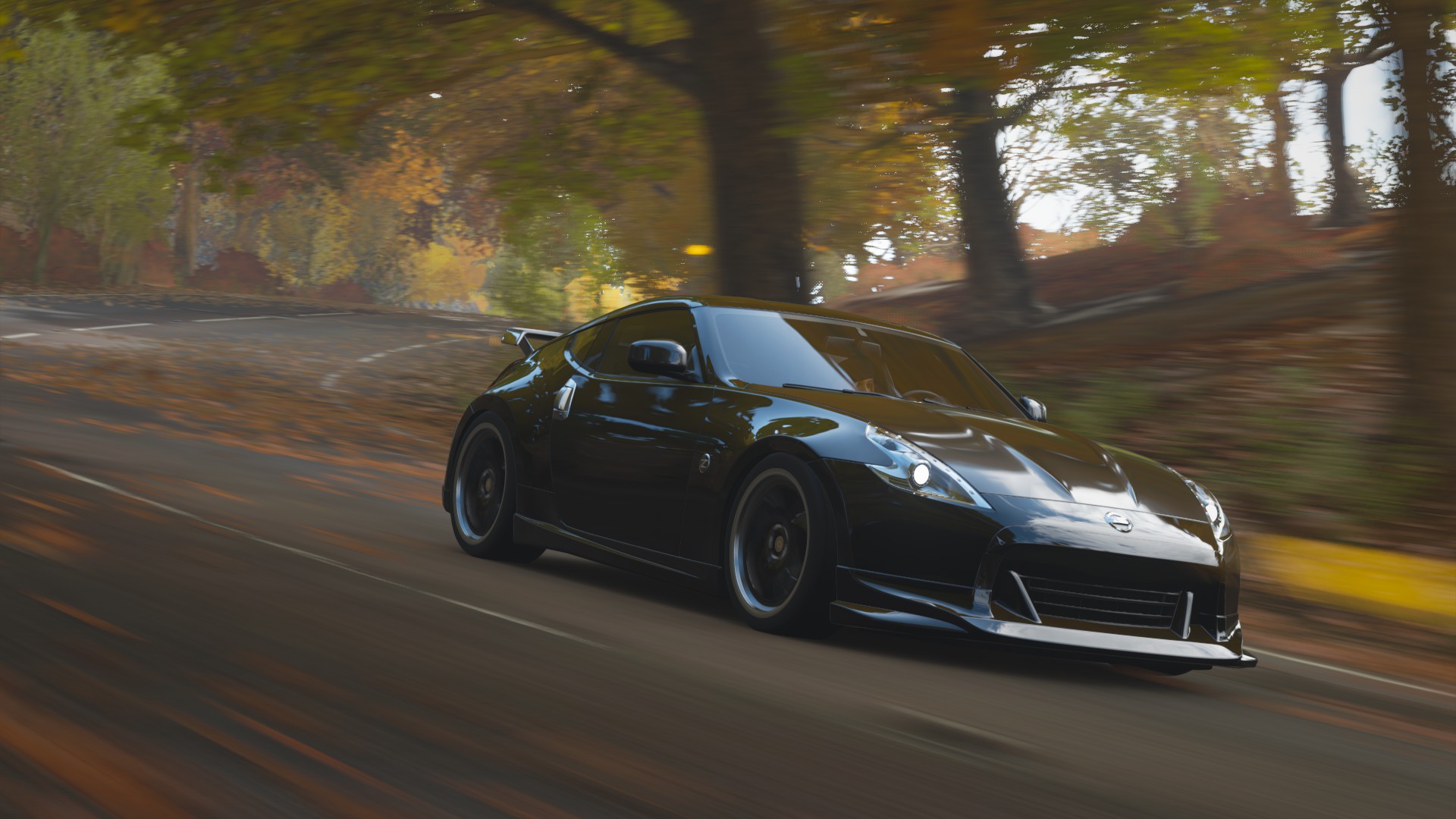 General 1920x1080 Nissan Fairlady Z nature car motion blur CGI digital art Japanese cars blurred blurry background frontal view vehicle trees road