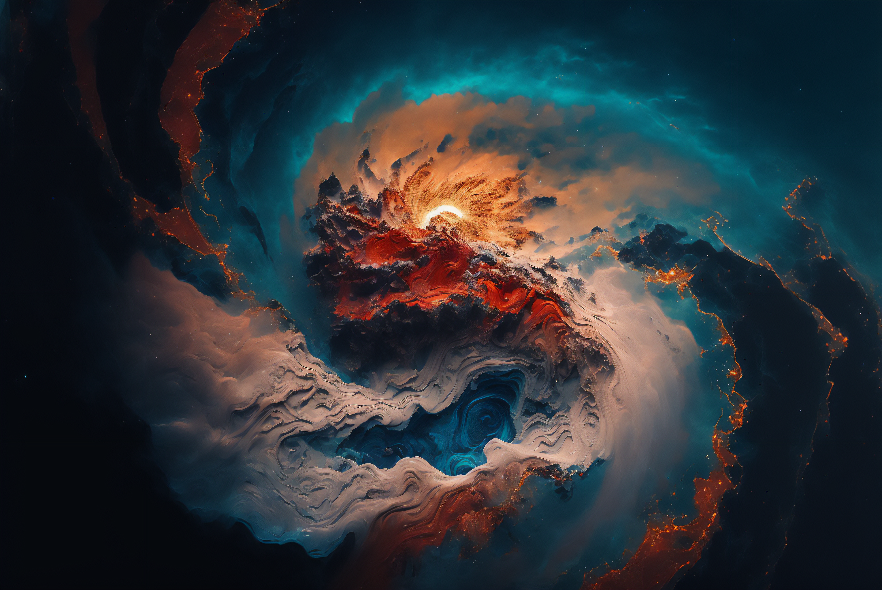 General 3060x2048 abstract space universe nebula smoke Sun julfikar
