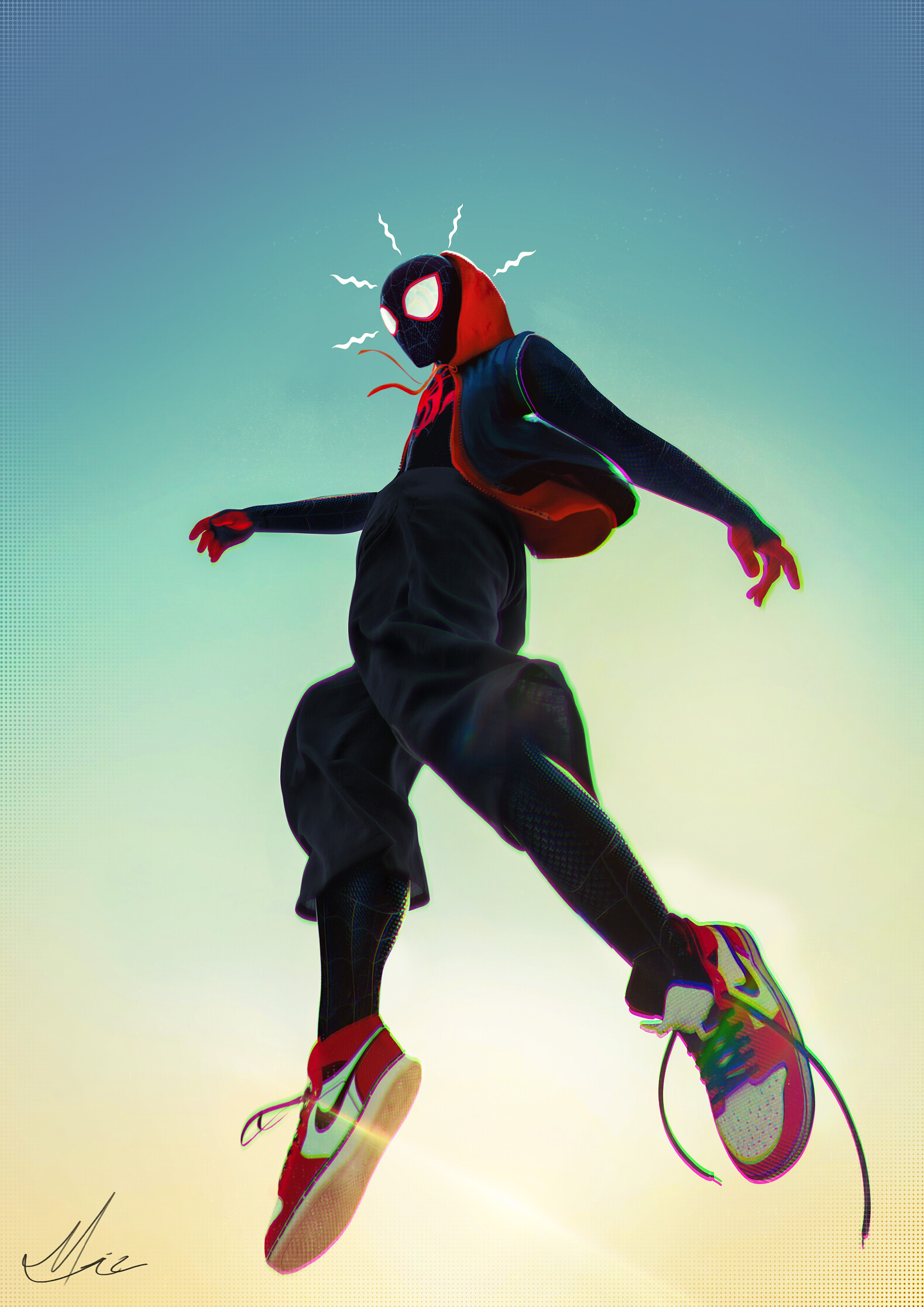 General 1579x2233 Mizuri AU Miles Morales Marvel Comics Marvel Super Heroes suits jacket sneakers digital art illustration Spider-Man: Into the Spider-Verse portrait display