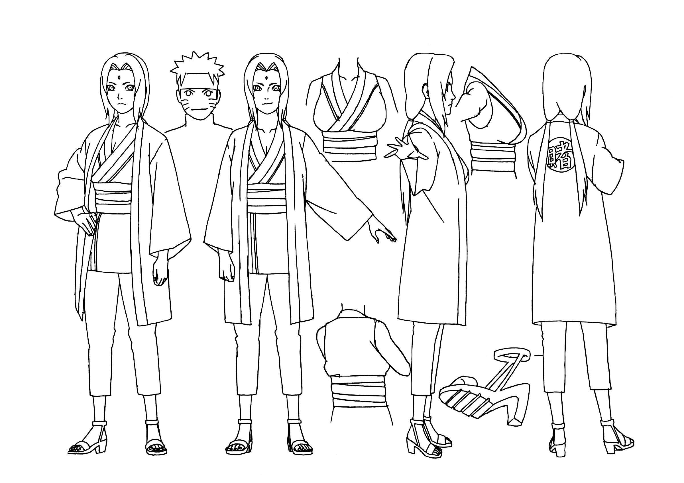 Anime 2400x1696 Naruto (anime) outline Naruto Shippuden Tsunade Uzumaki Naruto anime boys anime girls