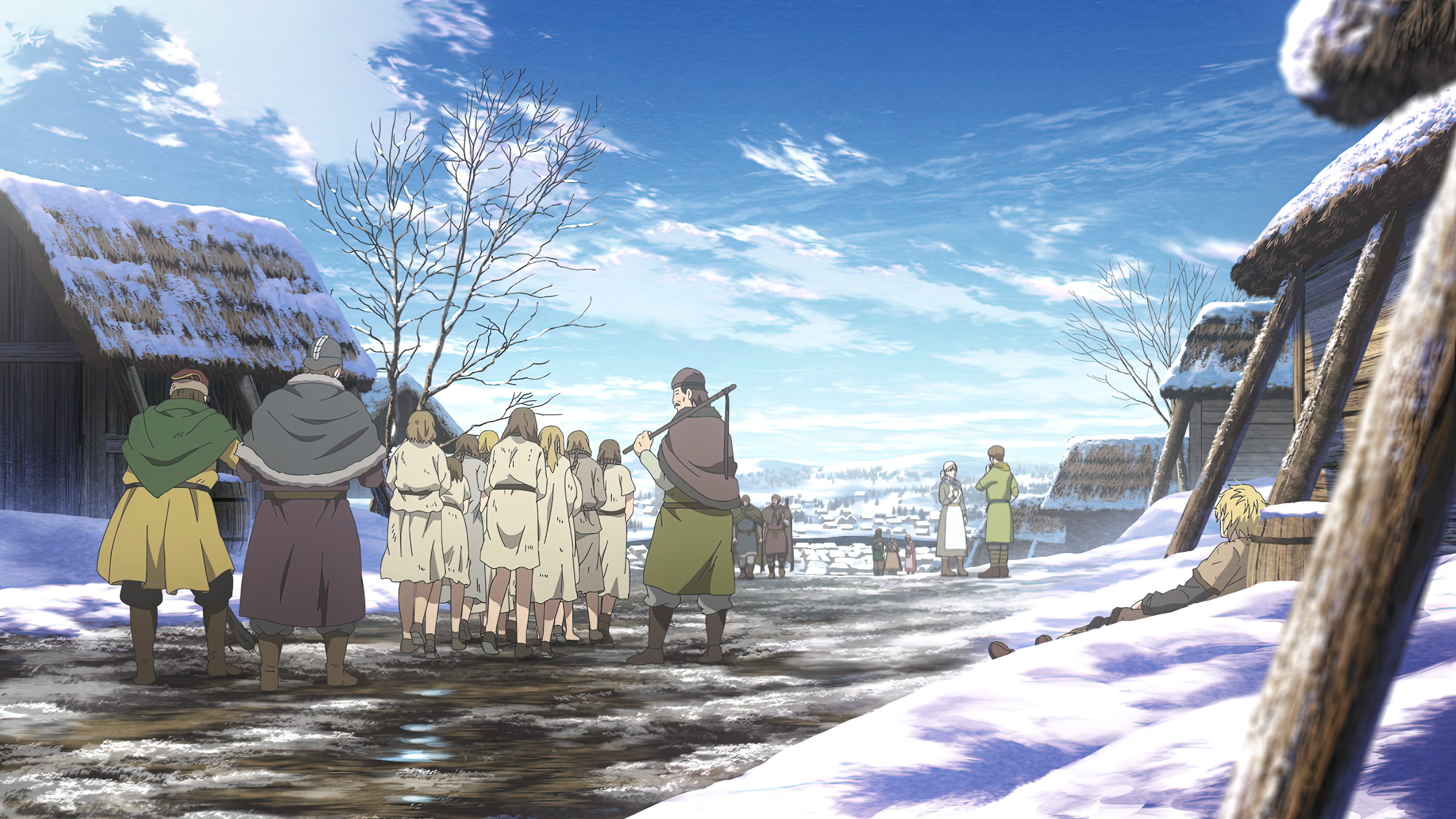 Anime 3840x2160 Vinland Saga anime 4K anime boys Anime screenshot sky clouds snow