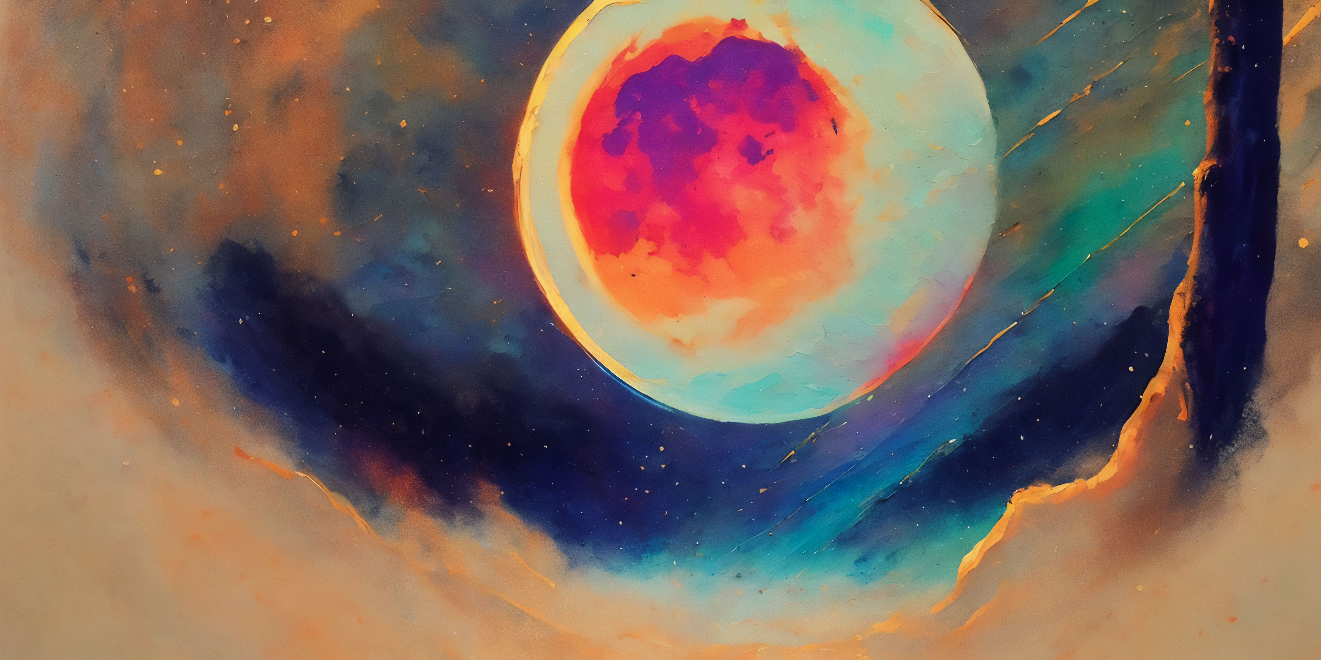 General 5120x2560 Moon abstract AI art simple background minimalism
