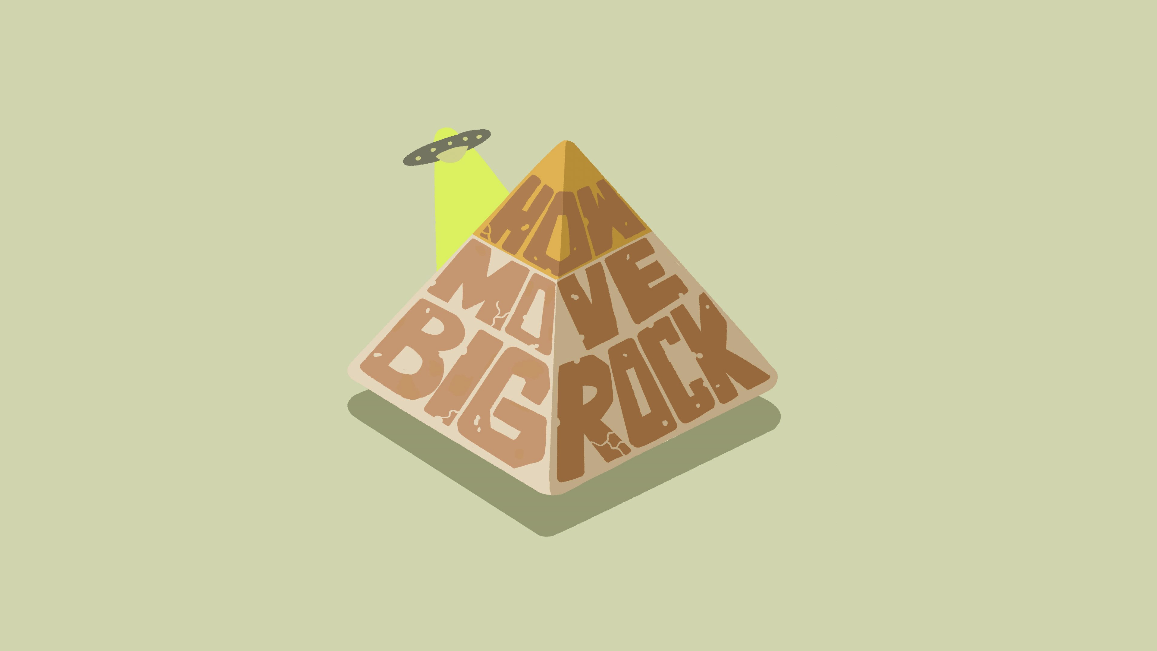 General 3840x2160 podcast pyramid UFO simple background It's Probably (Not) Aliens alien abduction Egyptian Pyramids of Giza text minimalism fan art