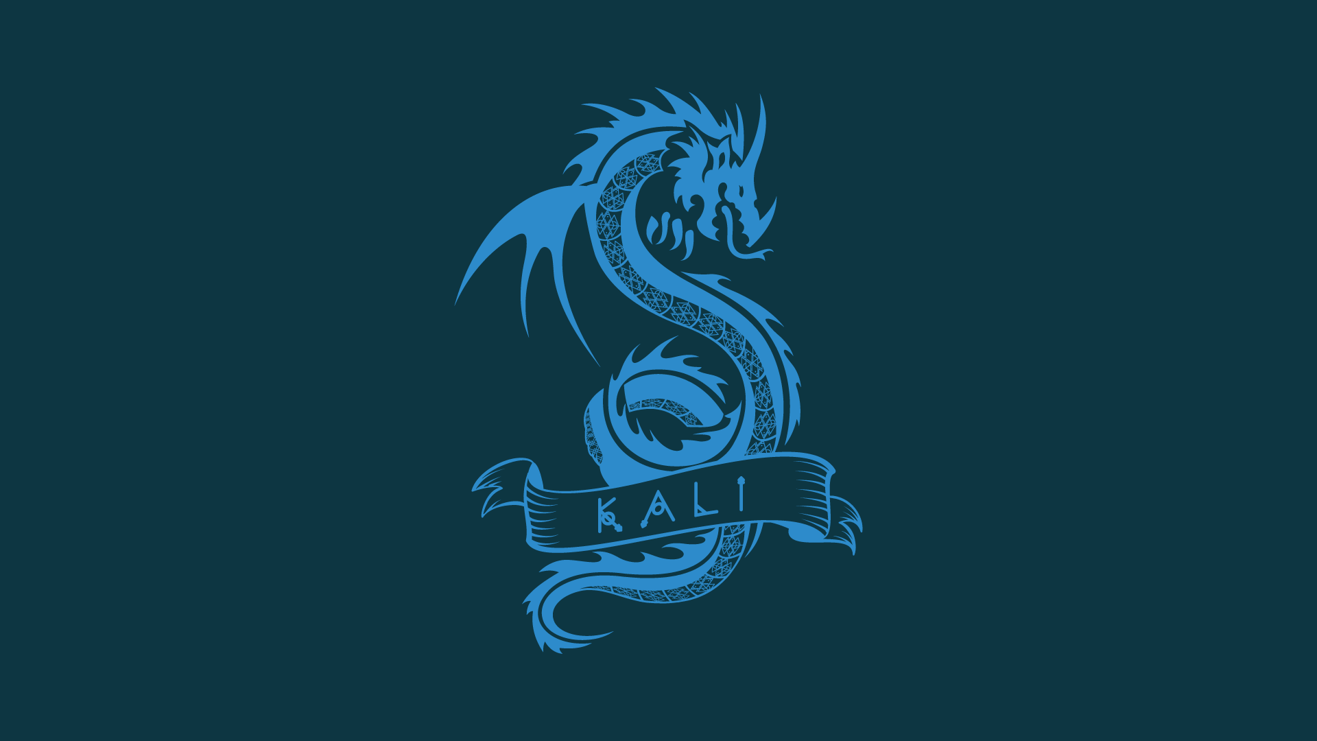 General 1920x1080 GNU minimalism blue background Kali Linux Linux simple background dragon creature solarized colorscheme tail wings Chinese dragon operating system