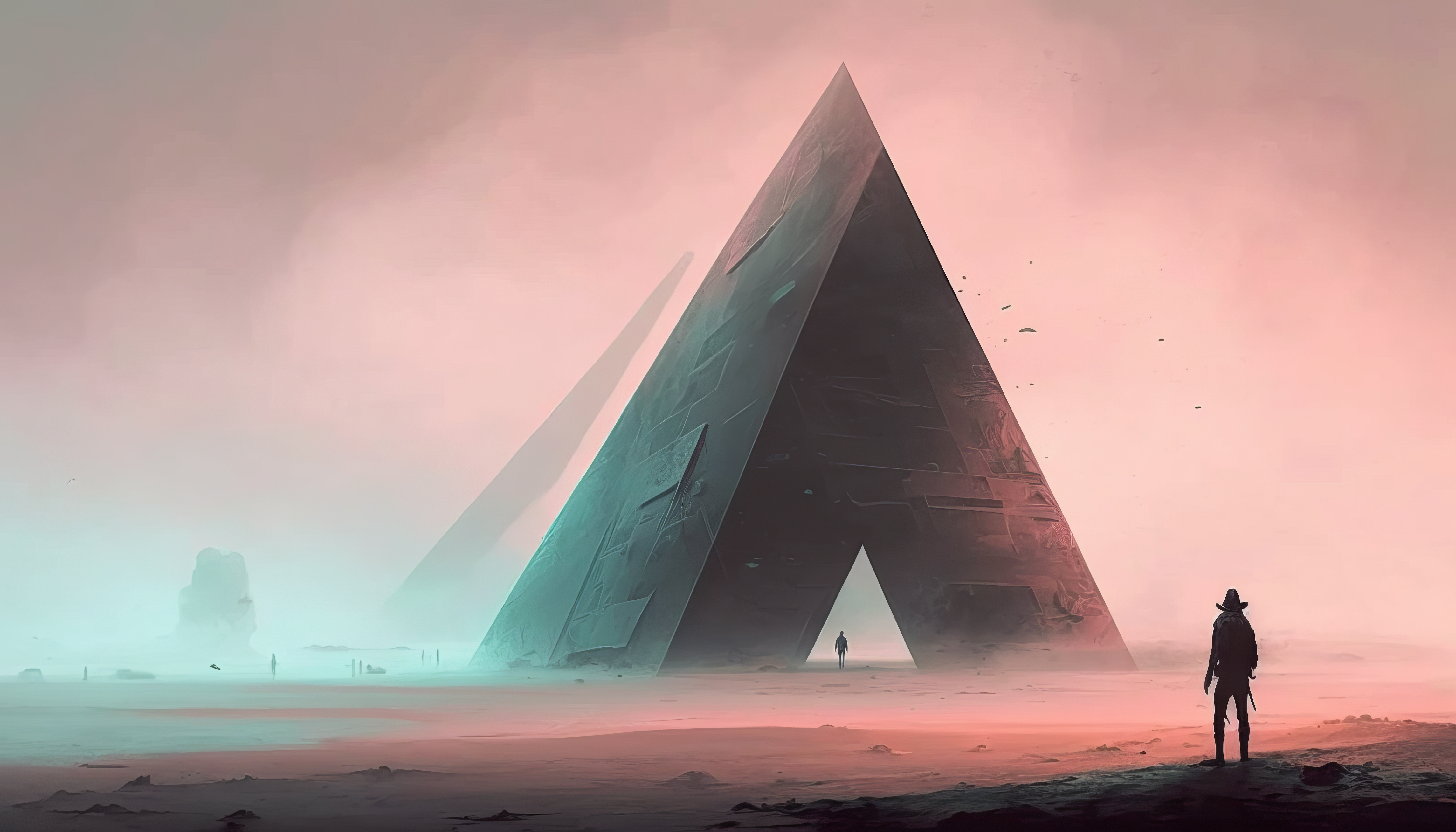General 4579x2616 AI art science fiction wasteland pyramid illustration
