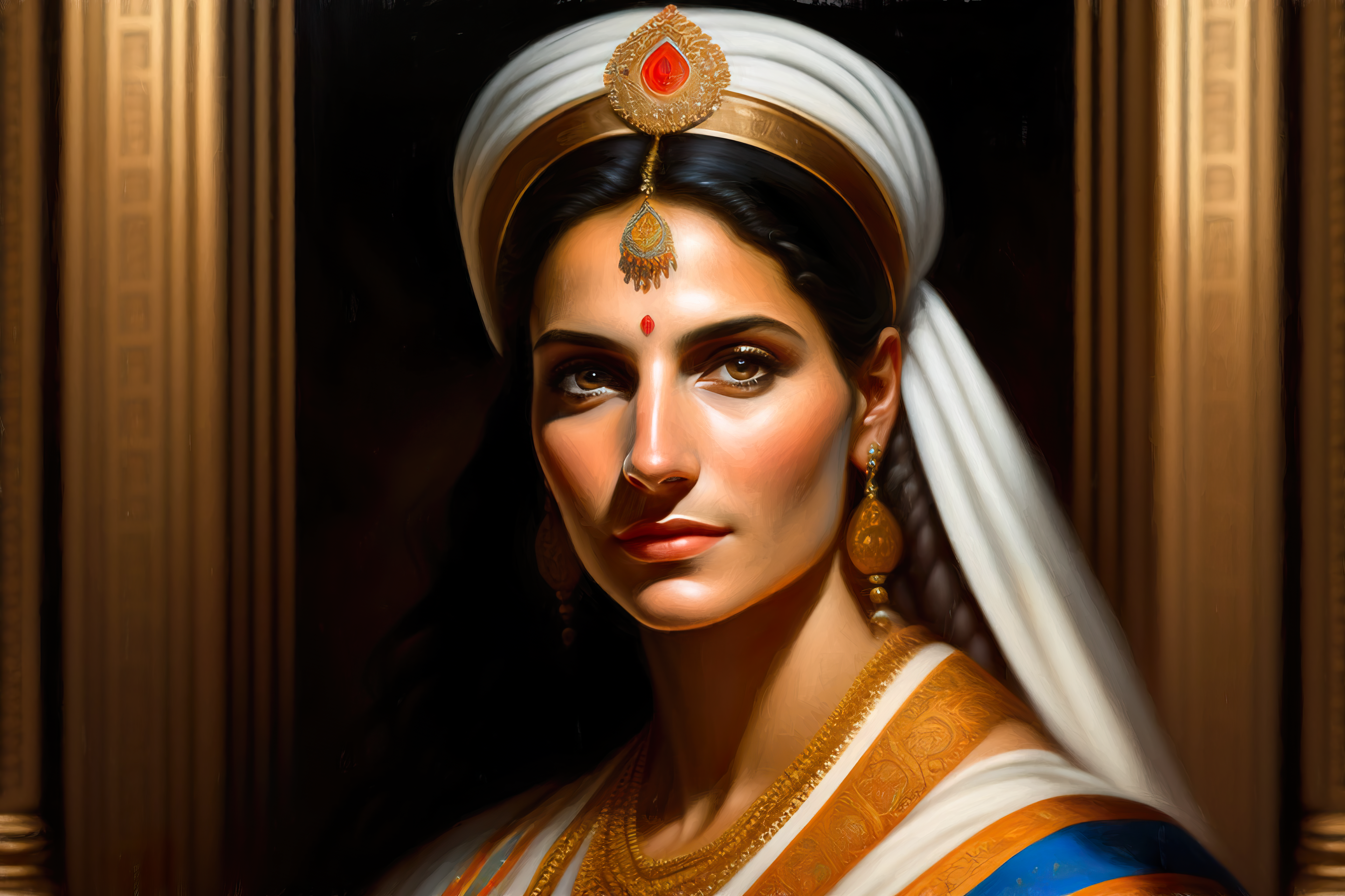 General 3840x2560 Lexica AI art portrait women oil painting hat Greek women vibrant detailed face