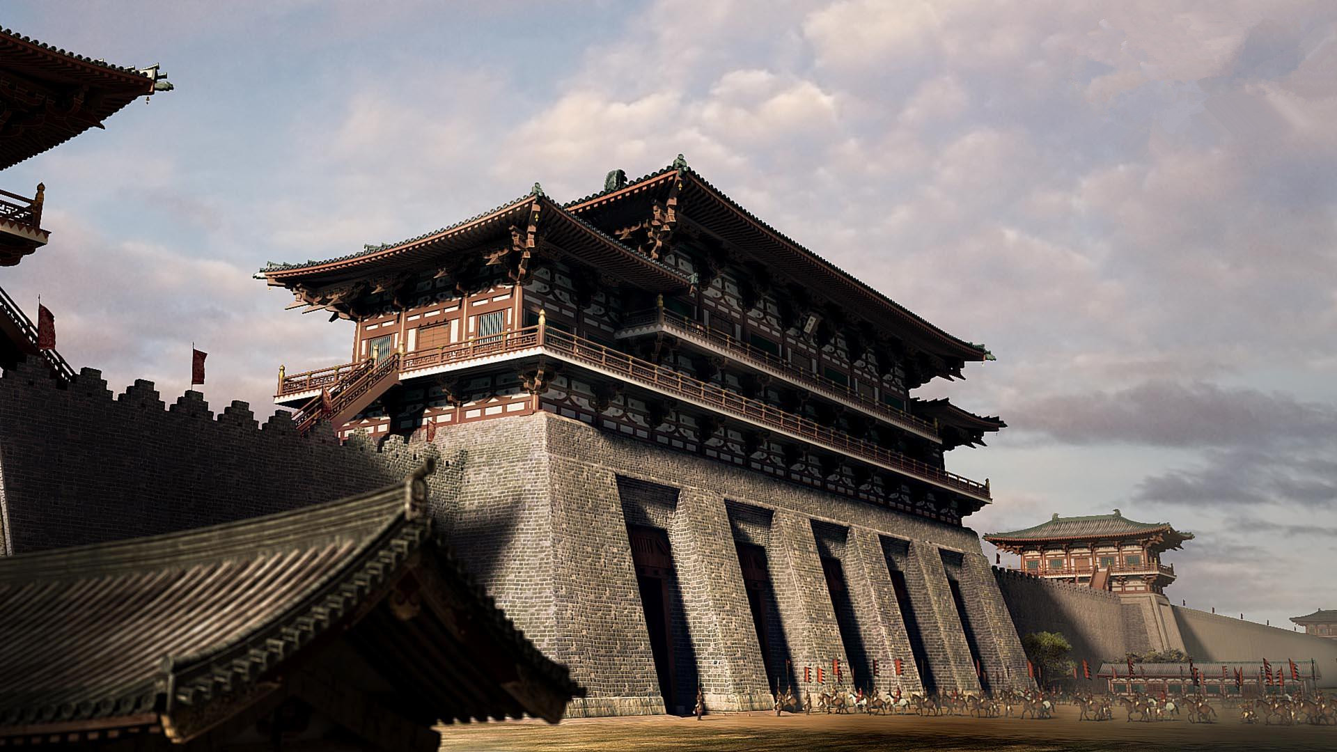 General 1920x1080 palace Chinese architecture architecture building sky clouds