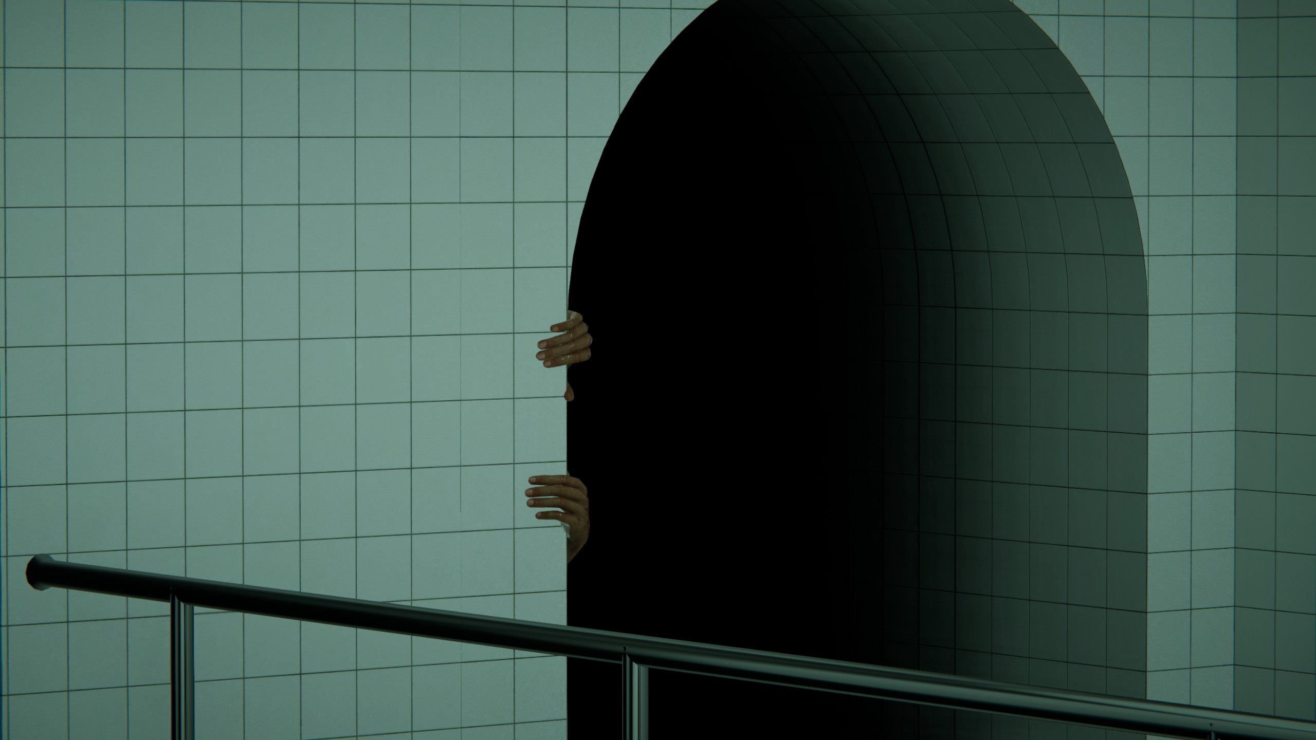 General 2560x1440 liminal poolrooms creepy hands tunnel
