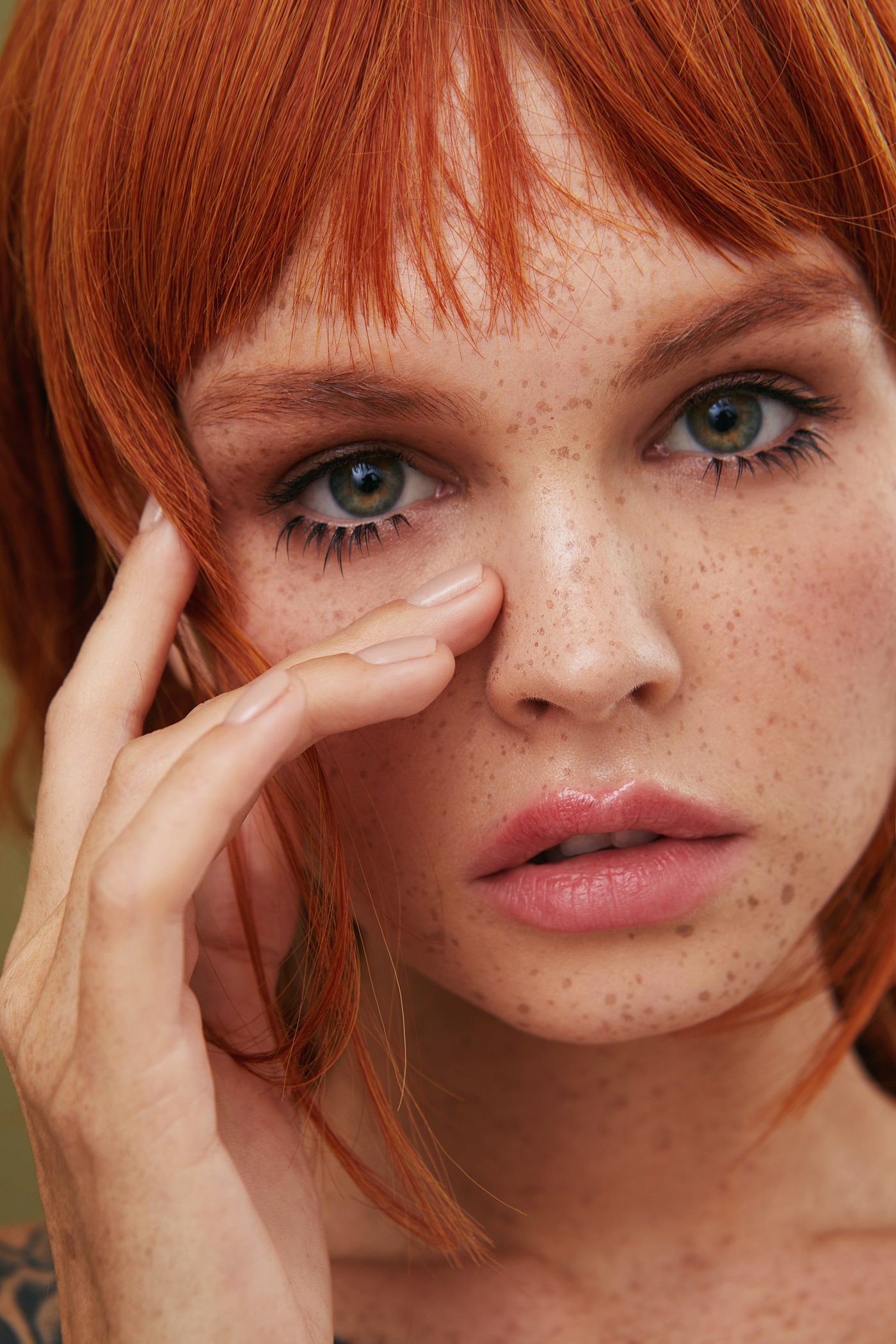 People 1400x2100 Anastasia Scheglova face portrait readhead freckles model portrait display closeup