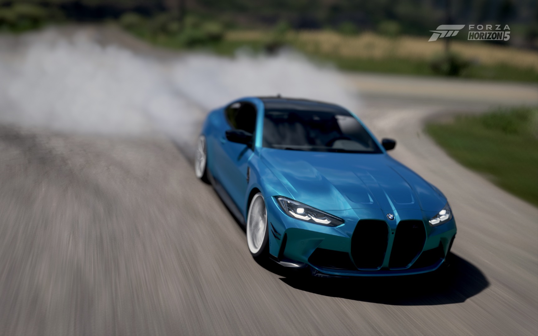 General 1728x1080 car Forza Forza Horizon 5 video games CGI frontal view smoke blue cars vehicle BMW