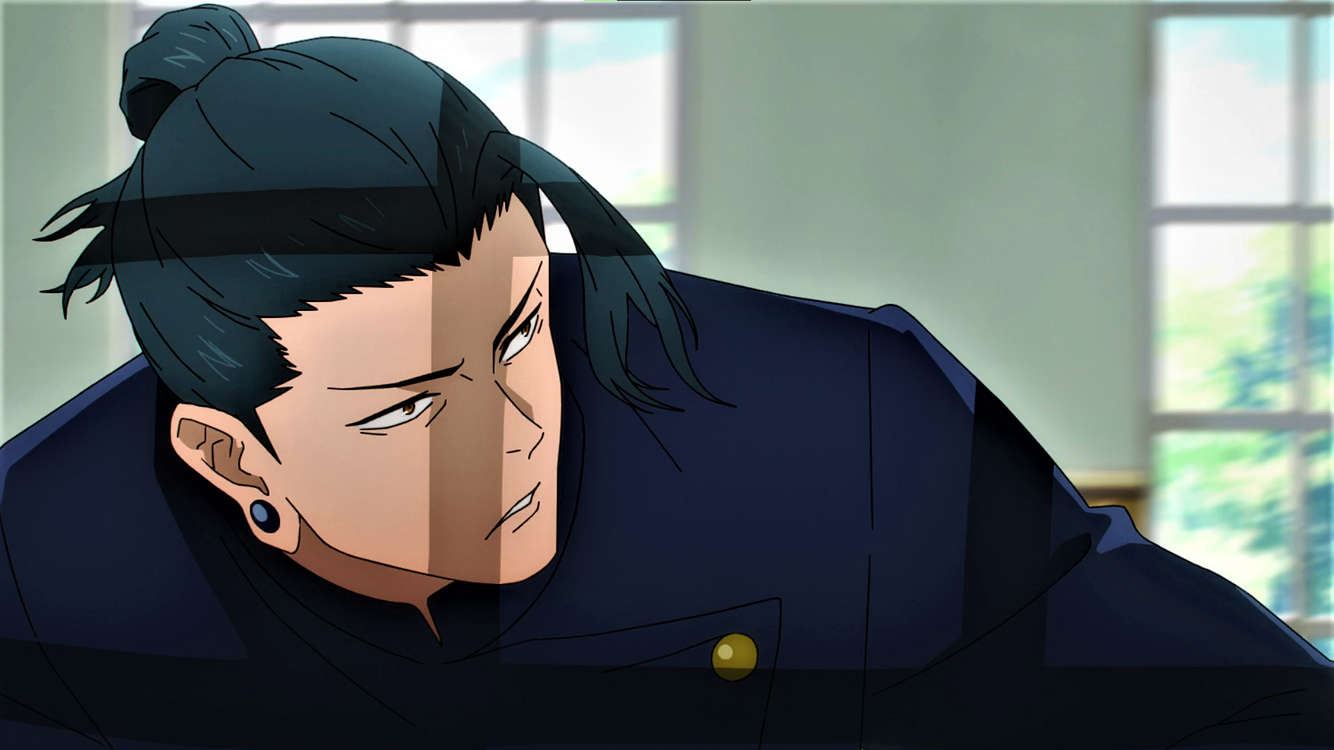 Anime 1920x1080 Jujutsu Kaisen Suguru Geto Bun earring uniform window anime Anime screenshot anime boys
