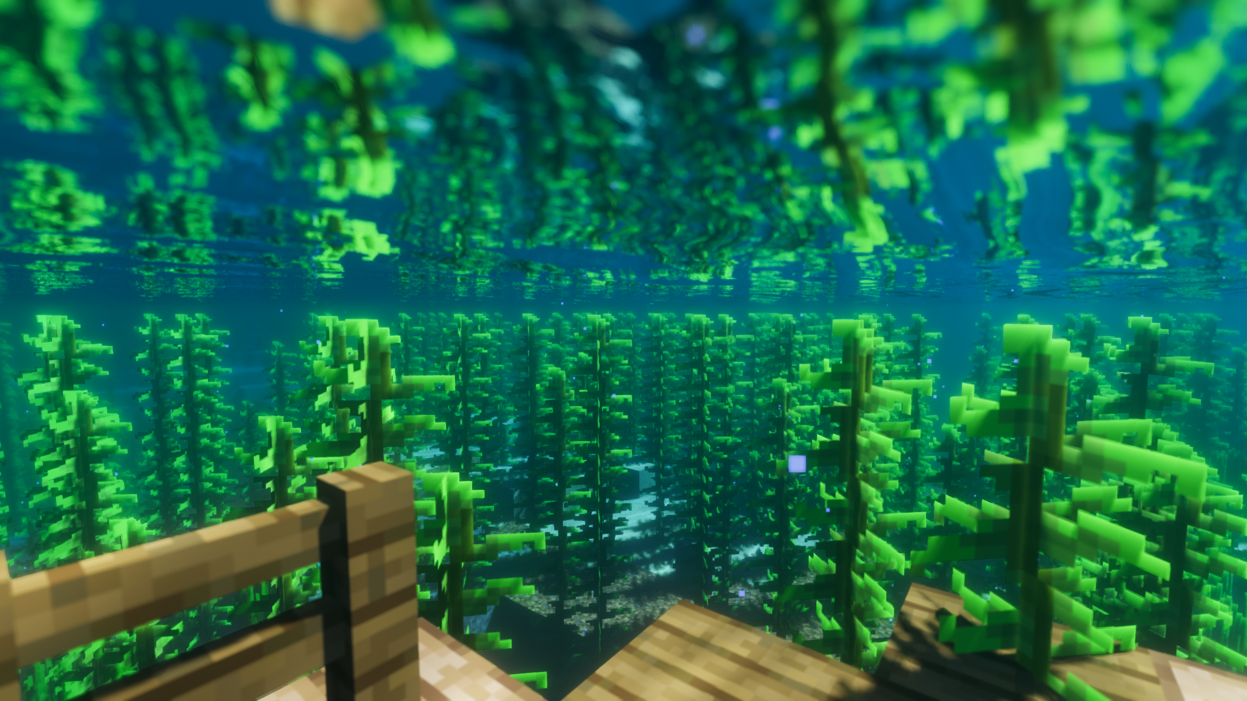General 2560x1440 Minecraft PC gaming video games cube water underwater CGI