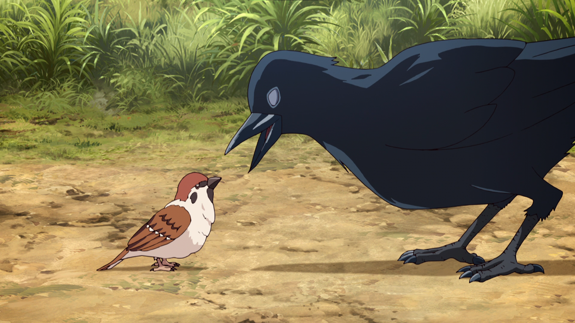 Anime 1920x1080 Kimetsu no Yaiba nature crow sparrow anime Anime screenshot animals