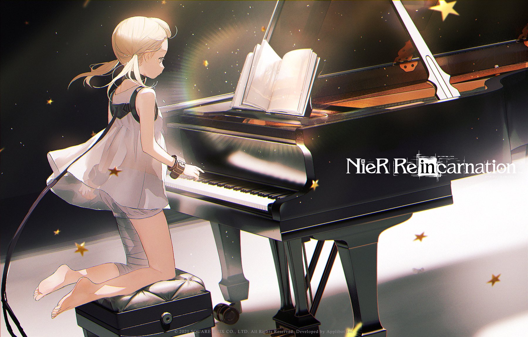 Anime 1800x1152 piano anime girls artwork digital art Nier: Automata NieR Reincarnation