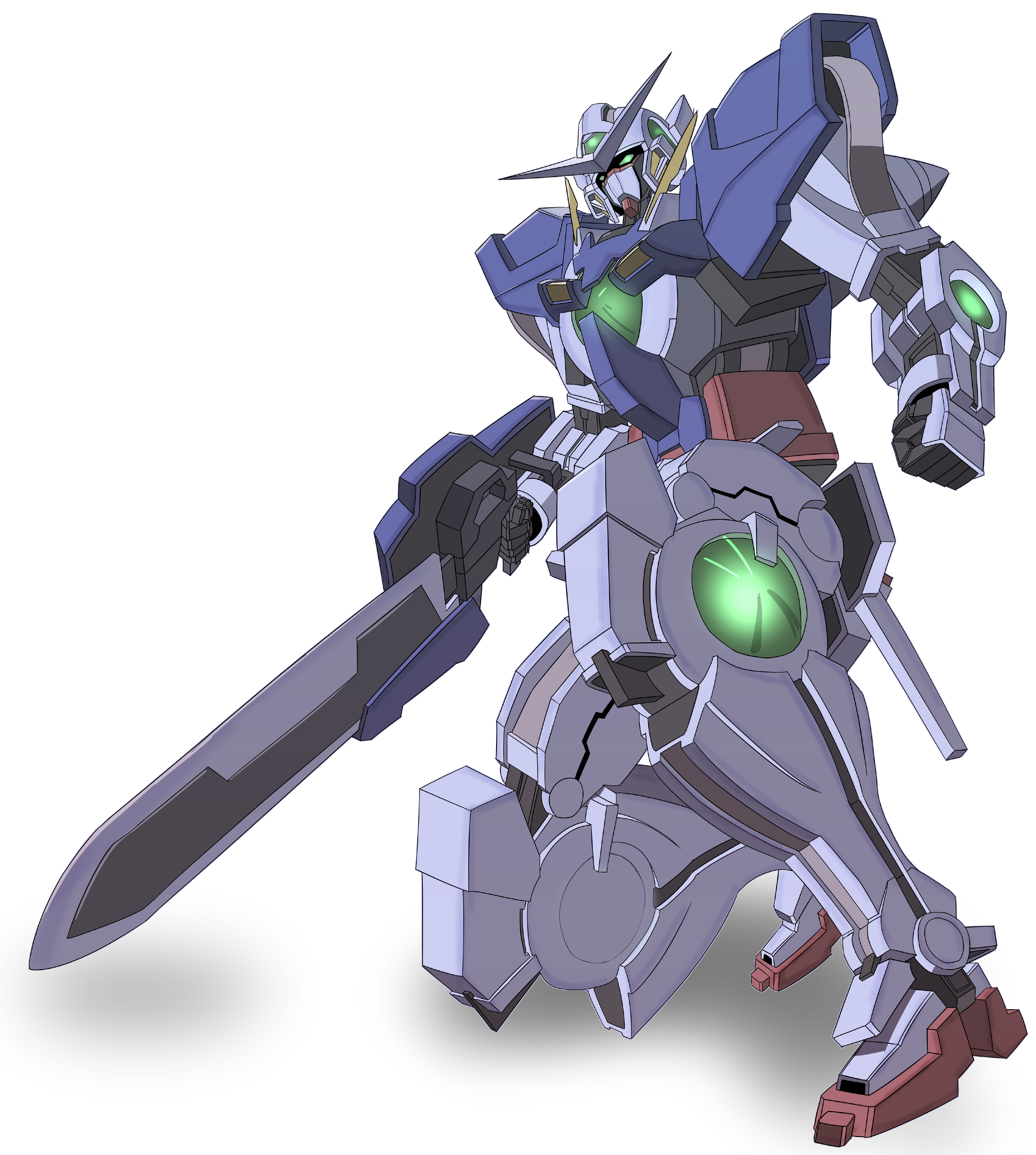 Anime 3675x4096 anime mechs Gundam Mobile Suit Gundam 00 Super Robot Taisen Gundam Exia artwork digital art fan art