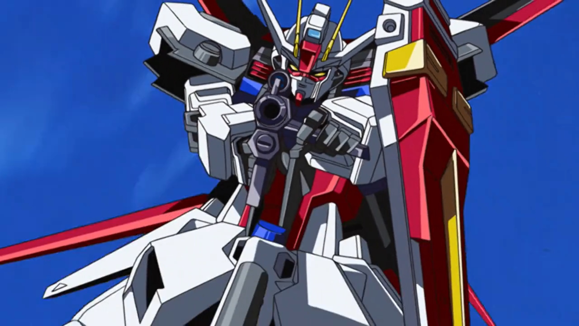 Anime 1920x1080 anime anime screenshot Aile Strike Gundam Mobile Suit Gundam SEED Gundam mechs Super Robot Taisen artwork digital art