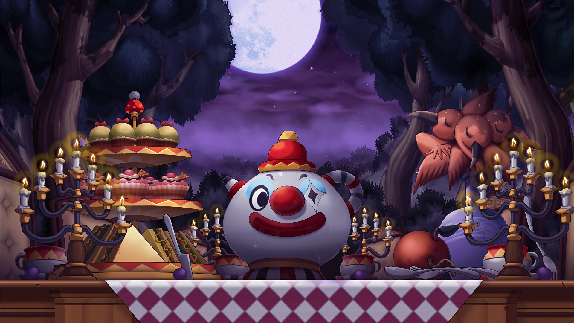 General 1920x1080 MapleStory video games video game art artwork sweets Moon night candles teapot