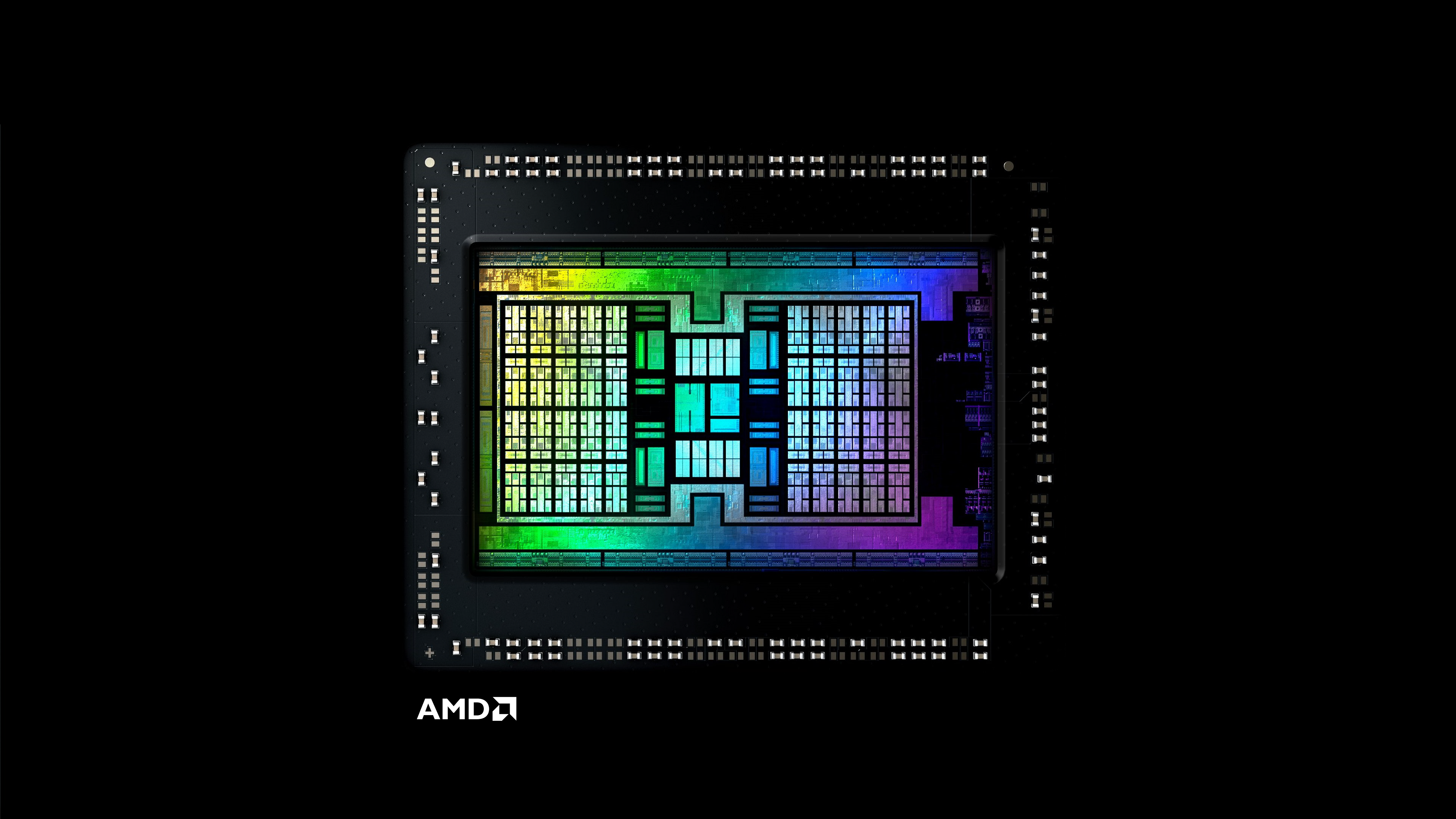 General 3840x2160 AMD silicon technology CPU hardware digital art simple background logo