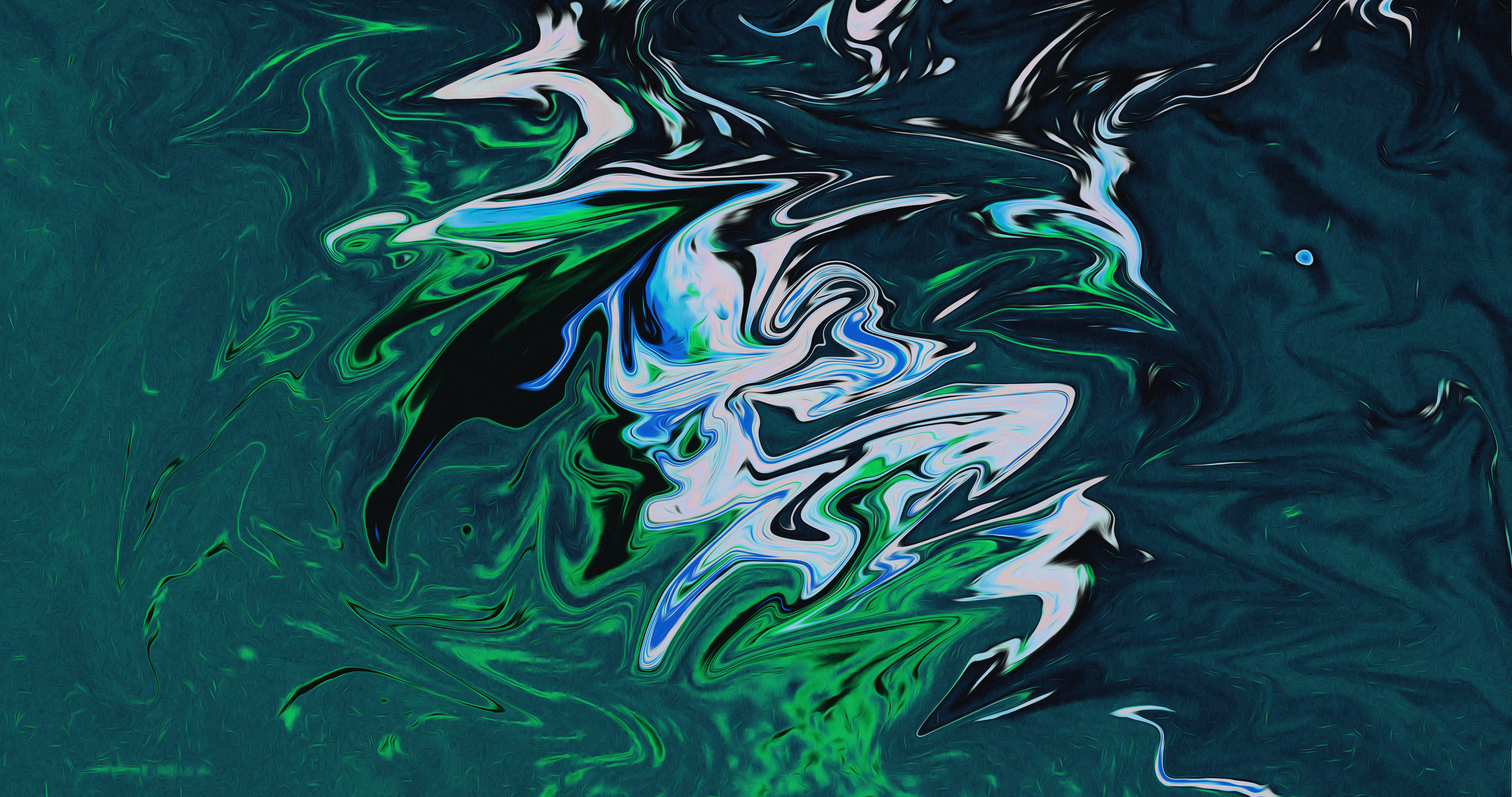 General 8192x4320 abstract fluid liquid interference dark green colorful artwork digital art paint brushes oil painting paint splash shapes blue