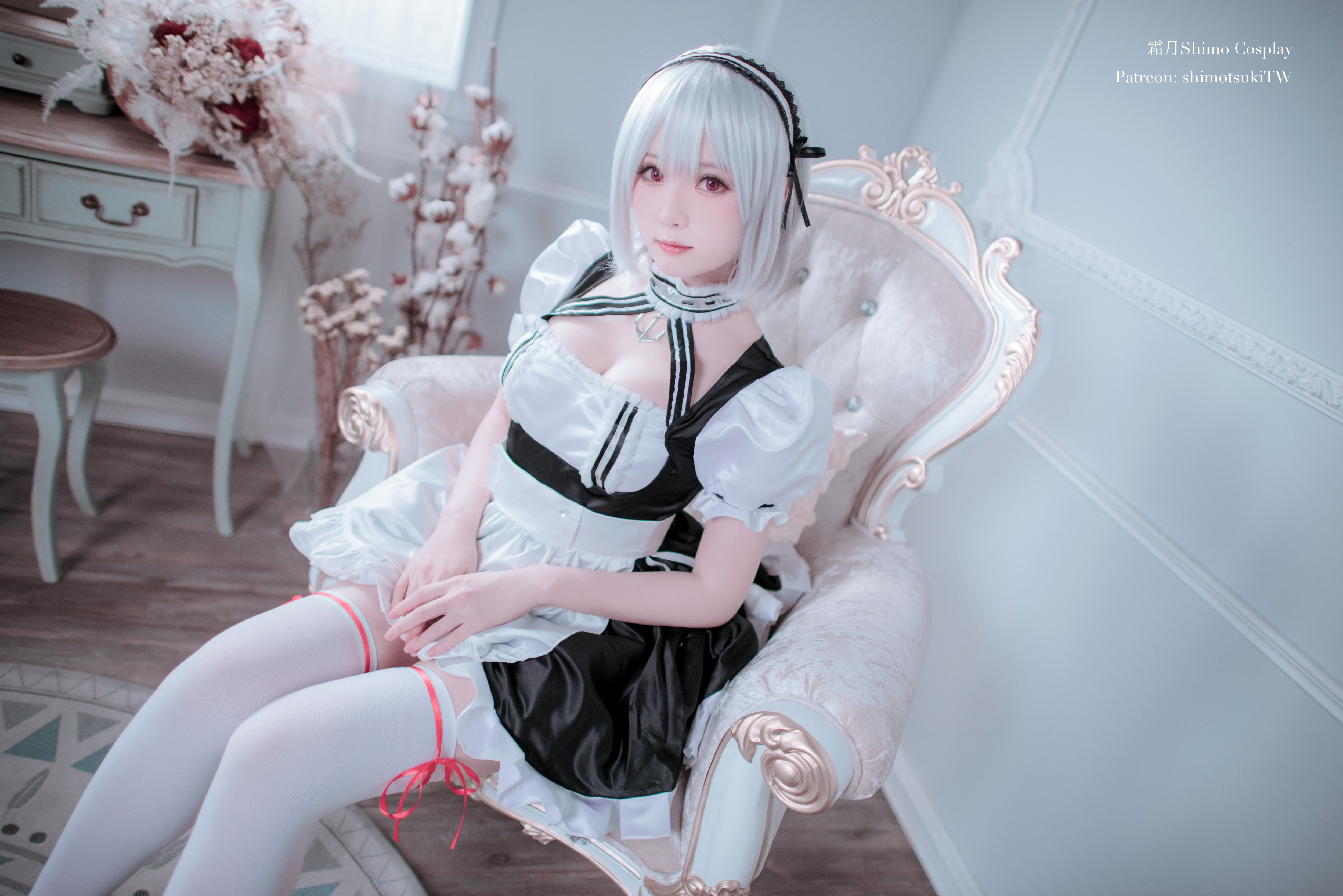 People 5000x3337 Shimo Cosplay women Asian model cosplay Sirius (Azur Lane) Azur Lane video games maid dress maid outfit stockings indoors women indoors