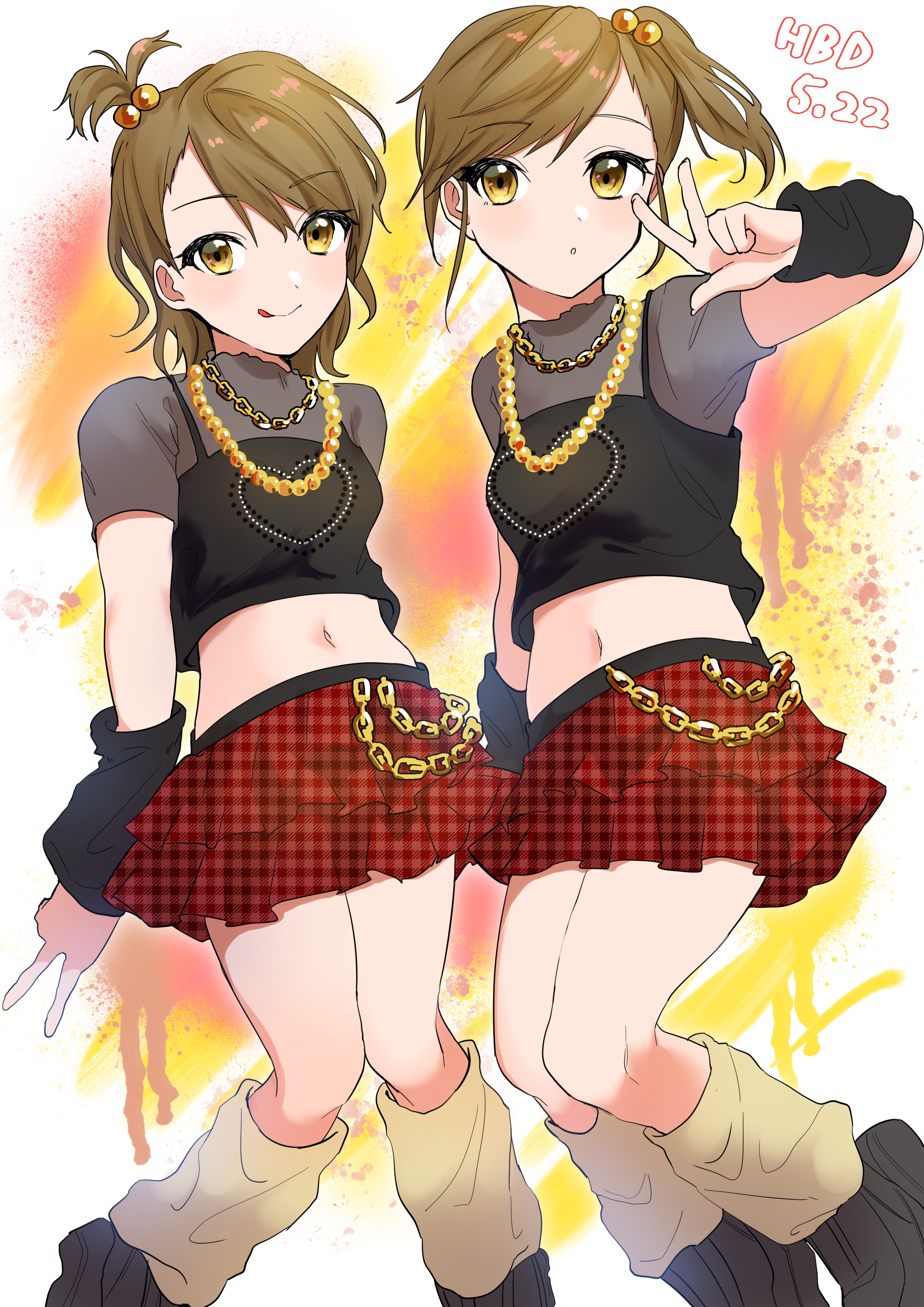 Anime 2894x4093 anime anime girls THE iDOLM@STER Futami Ami Futami Mami long sleeves brunette twins two women artwork digital art fan art