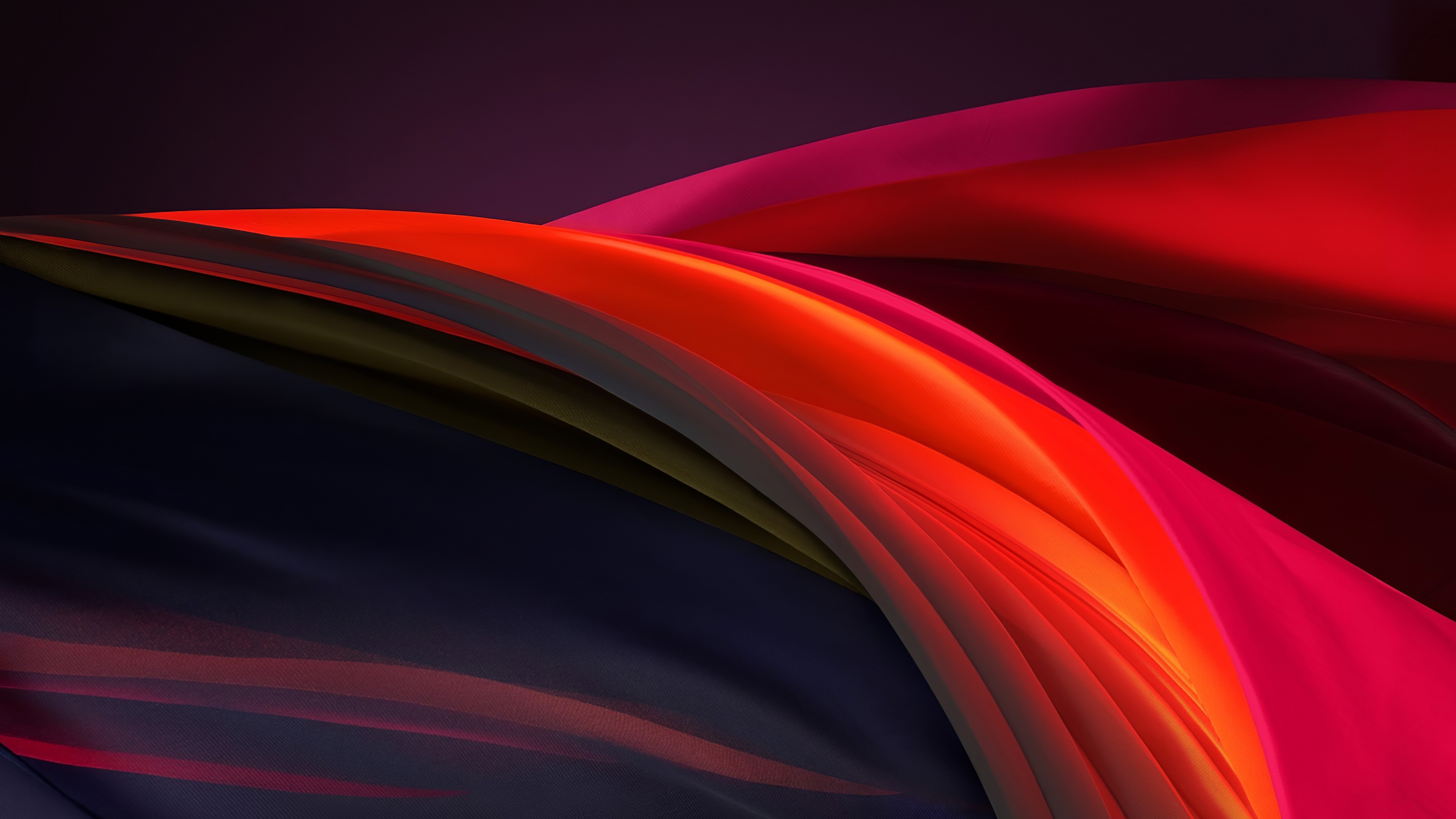 General 3840x2160 abstract curved red digital art
