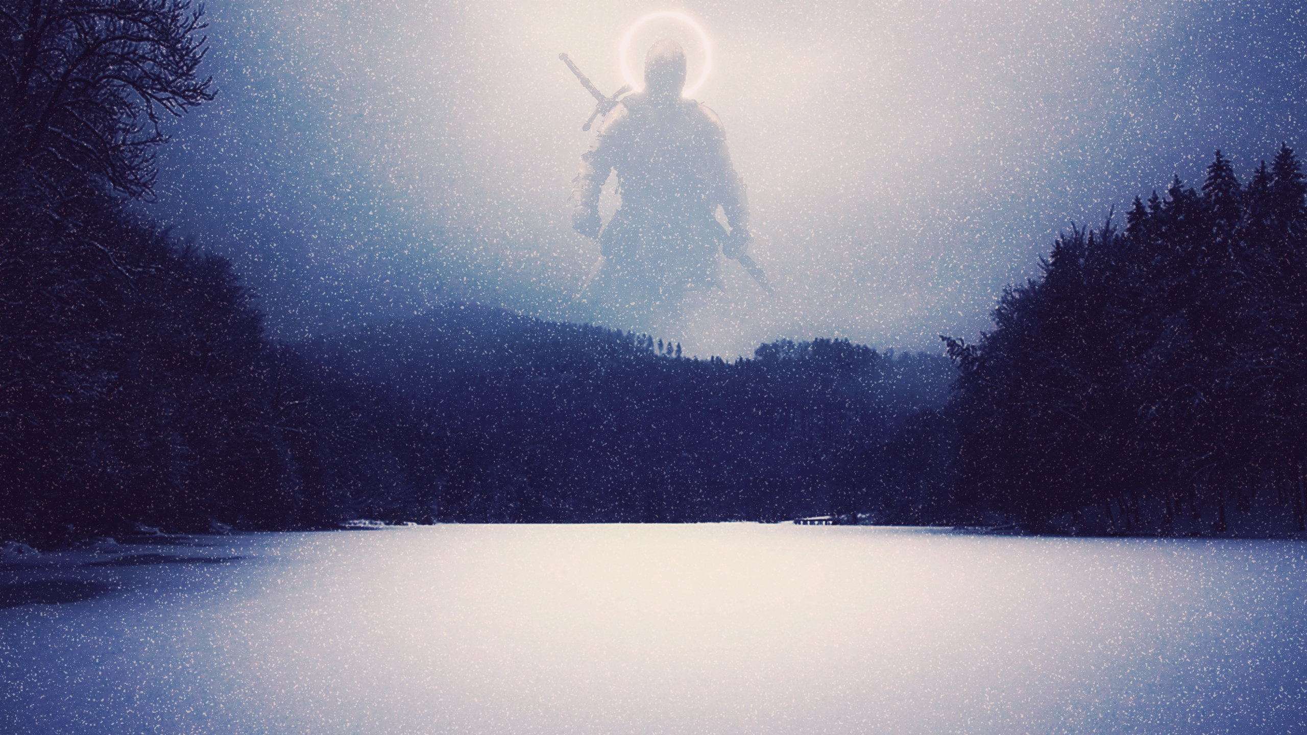 General 2560x1440 knight snow winter Halo (game) digital art