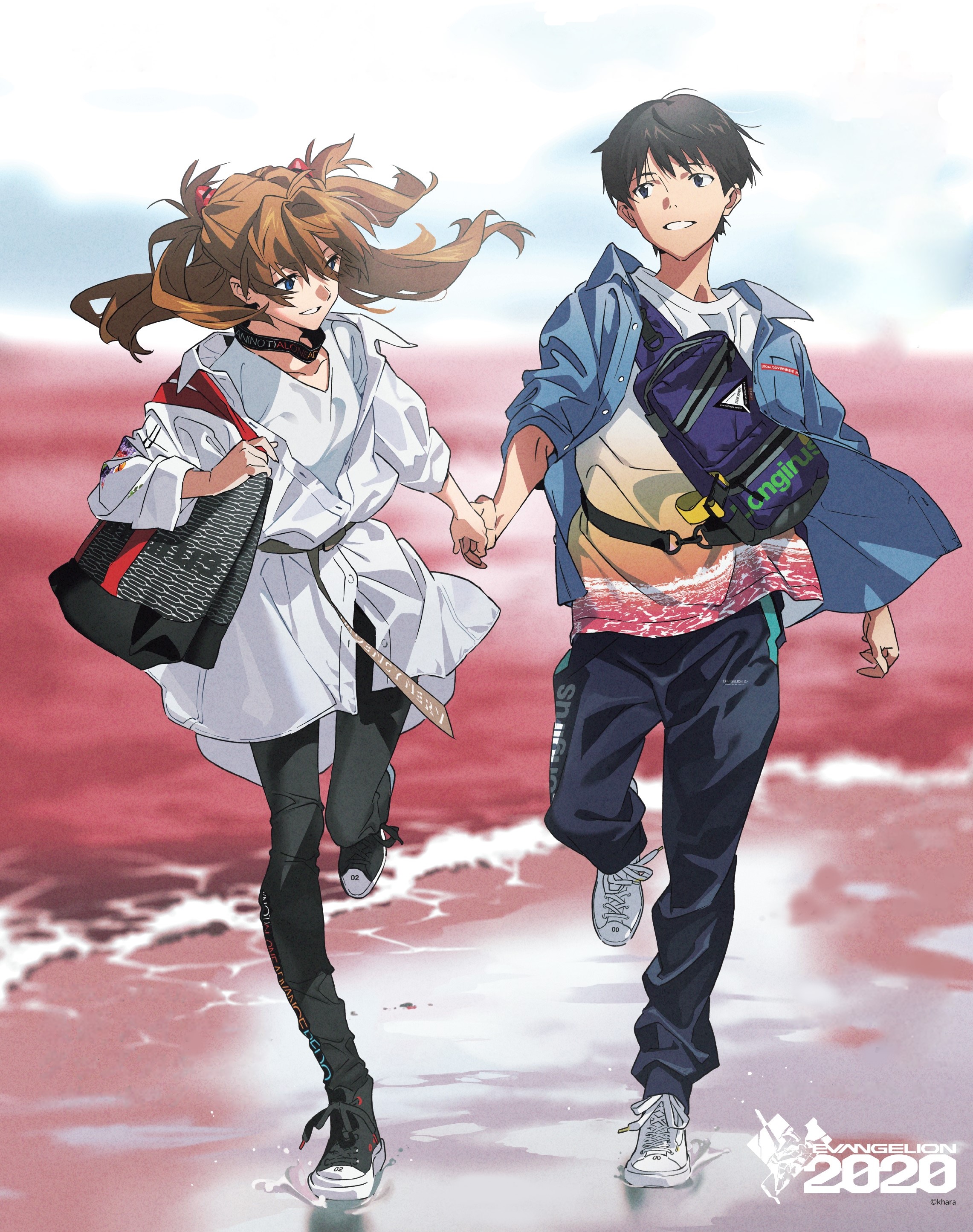 Anime 2282x2890 Neon Genesis Evangelion Ikari Shinji Asuka Langley Soryu