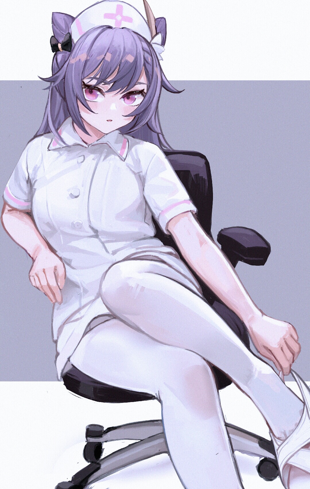 Anime 1080x1704 anime girls Genshin Impact Keqing (Genshin Impact) nurse outfit
