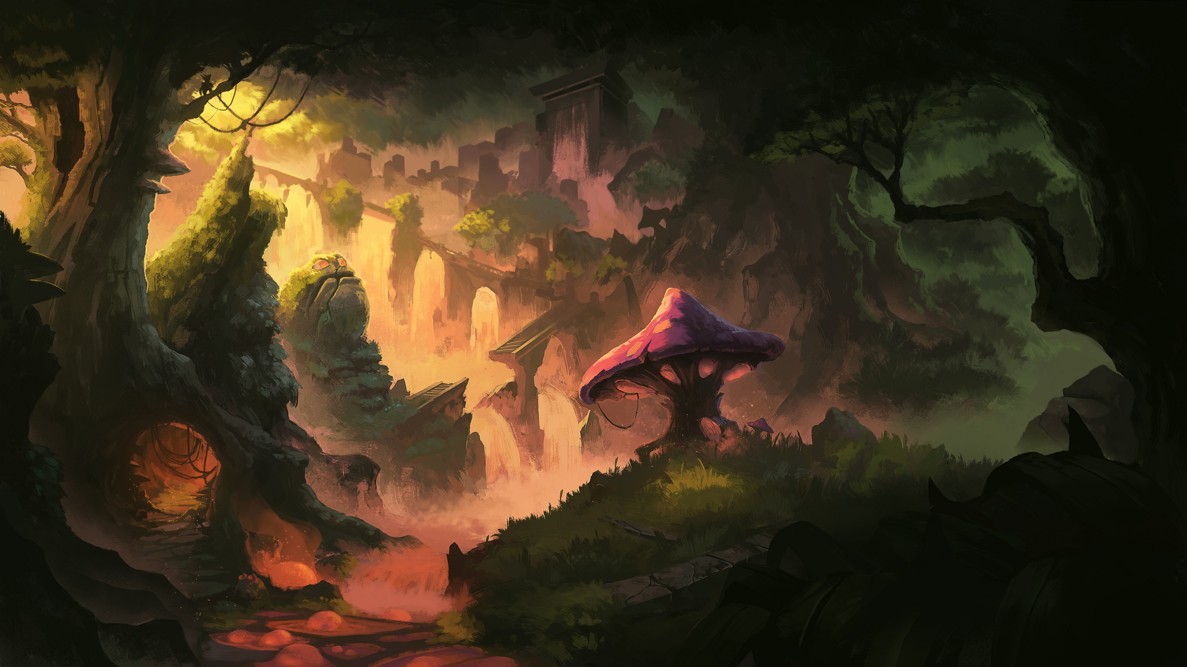 General 3840x2160 landscape digital art Forange forest artwork Warcraft