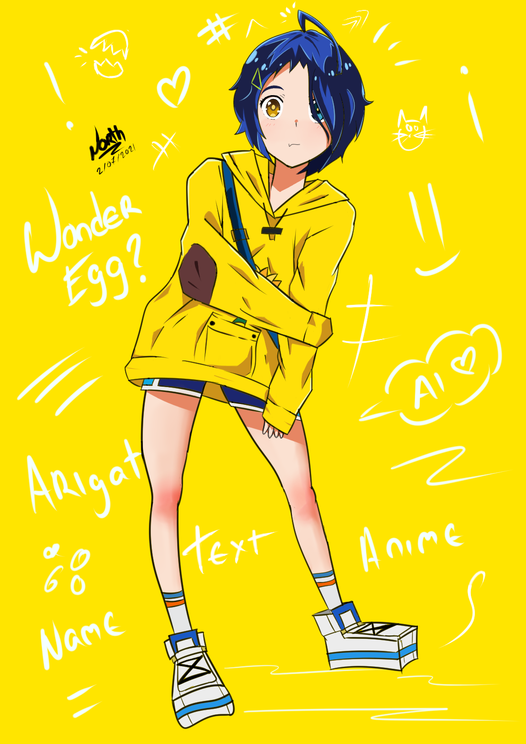 Anime 1060x1501 wonder egg priority Ai Ooto artwork anime girls anime