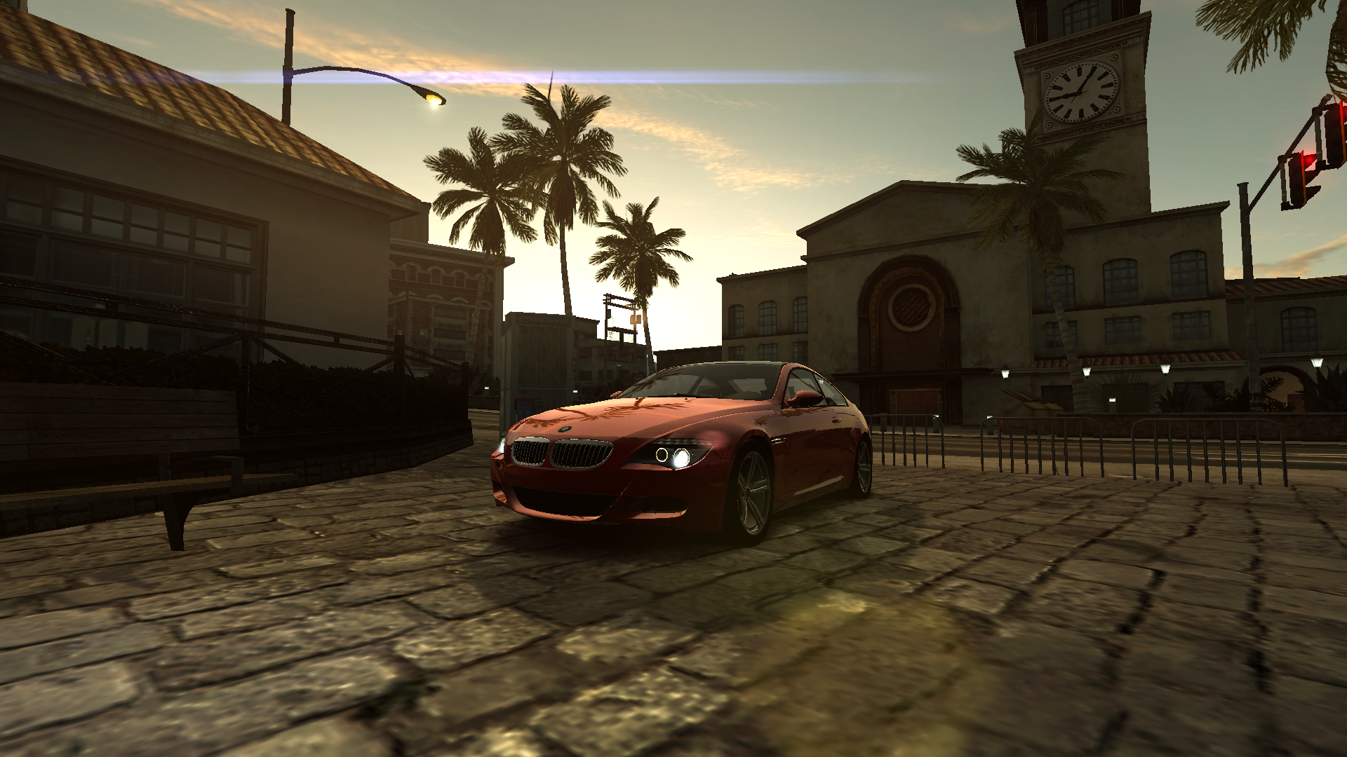 General 1920x1080 Need for Speed: World BMW car vehicle red cars video games PC gaming screen shot clocks palm trees