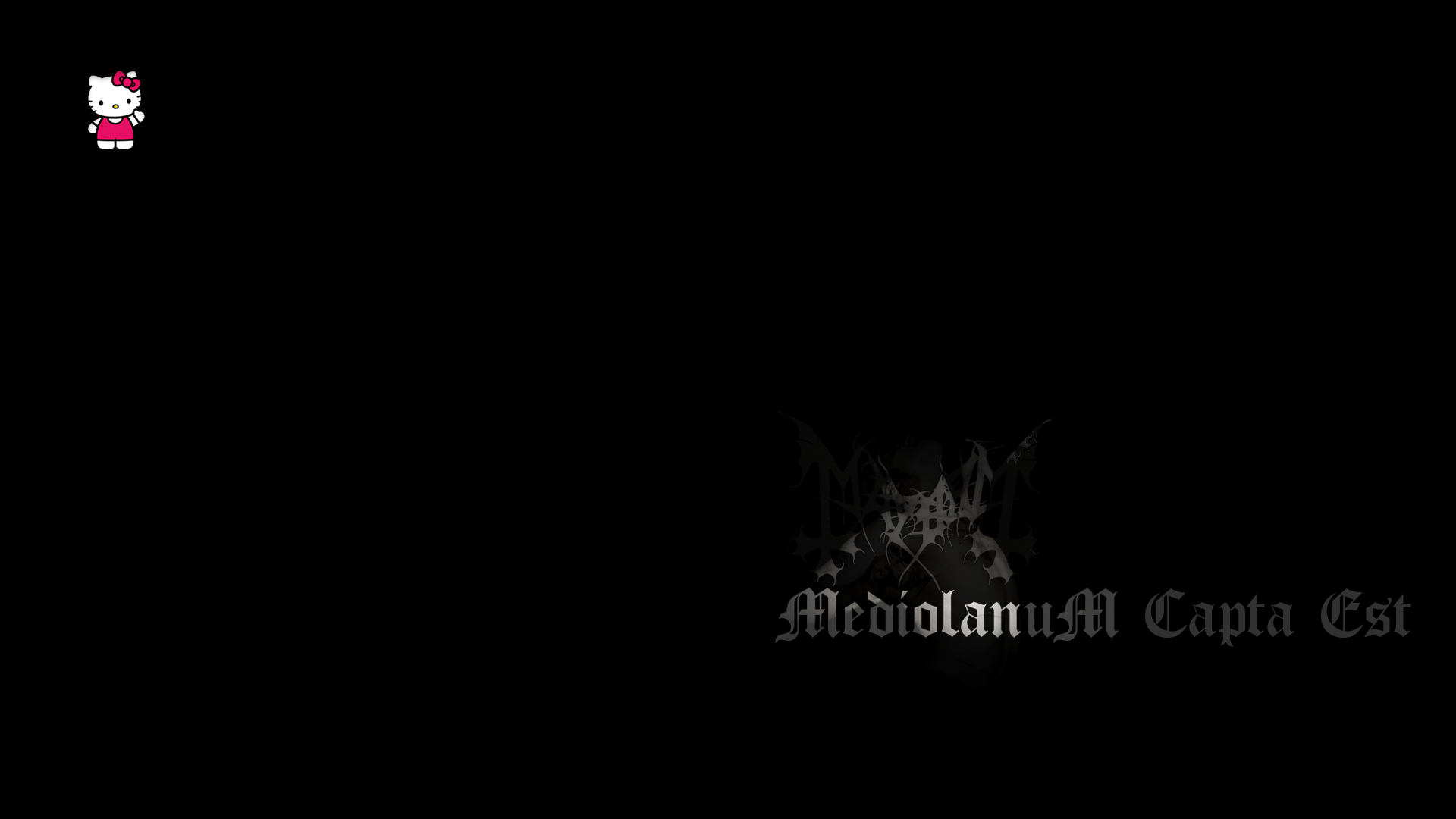 General 1920x1080 Mayhem Hello Kitty black metal metal band minimalism medieval Gothic