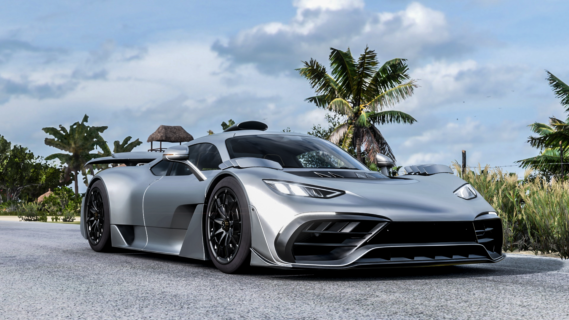 General 1920x1080 Forza Horizon 5 car video games Mercedes AMG Project ONE vehicle silver cars Mercedes-Benz