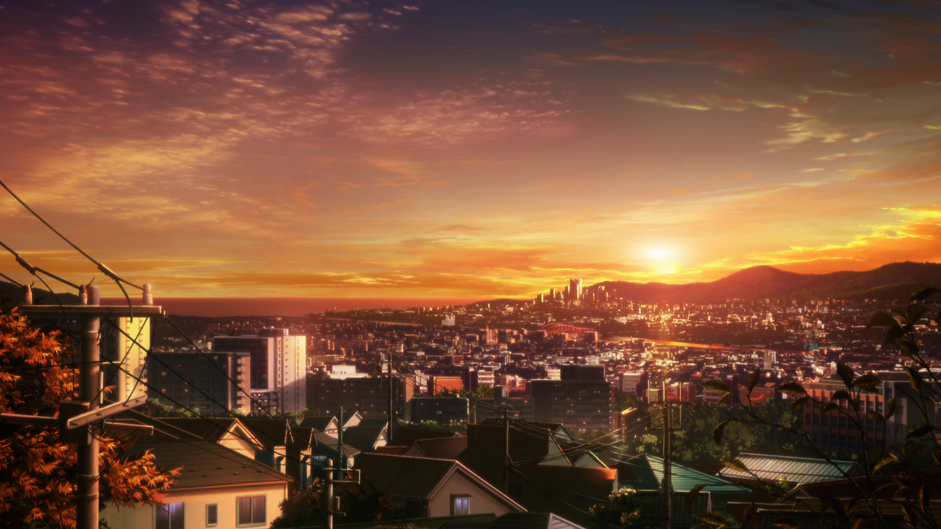 Anime 1920x1080 fate/stay night: heaven's feel digital art sunset